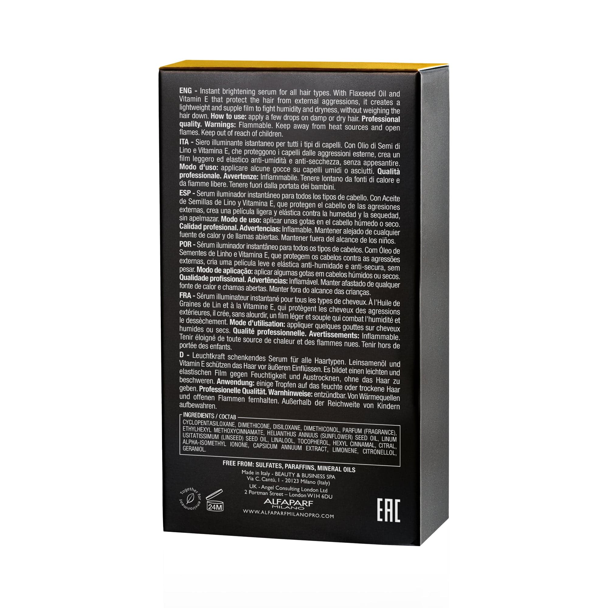 Alfaparf Aceite Capilar Alfaparf Semi di Lino Sublime Cristalli Liquidi 50 ml Roberta Beauty Club Tienda Online Productos de Peluqueria