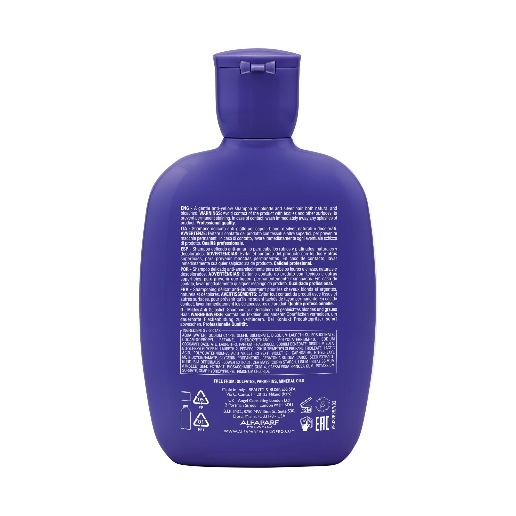 Alfaparf Champú Alfaparf Semi di Lino Blonde Anti-Yellow Low Shampoo 250 ml Roberta Beauty Club Tienda Online Productos de Peluqueria