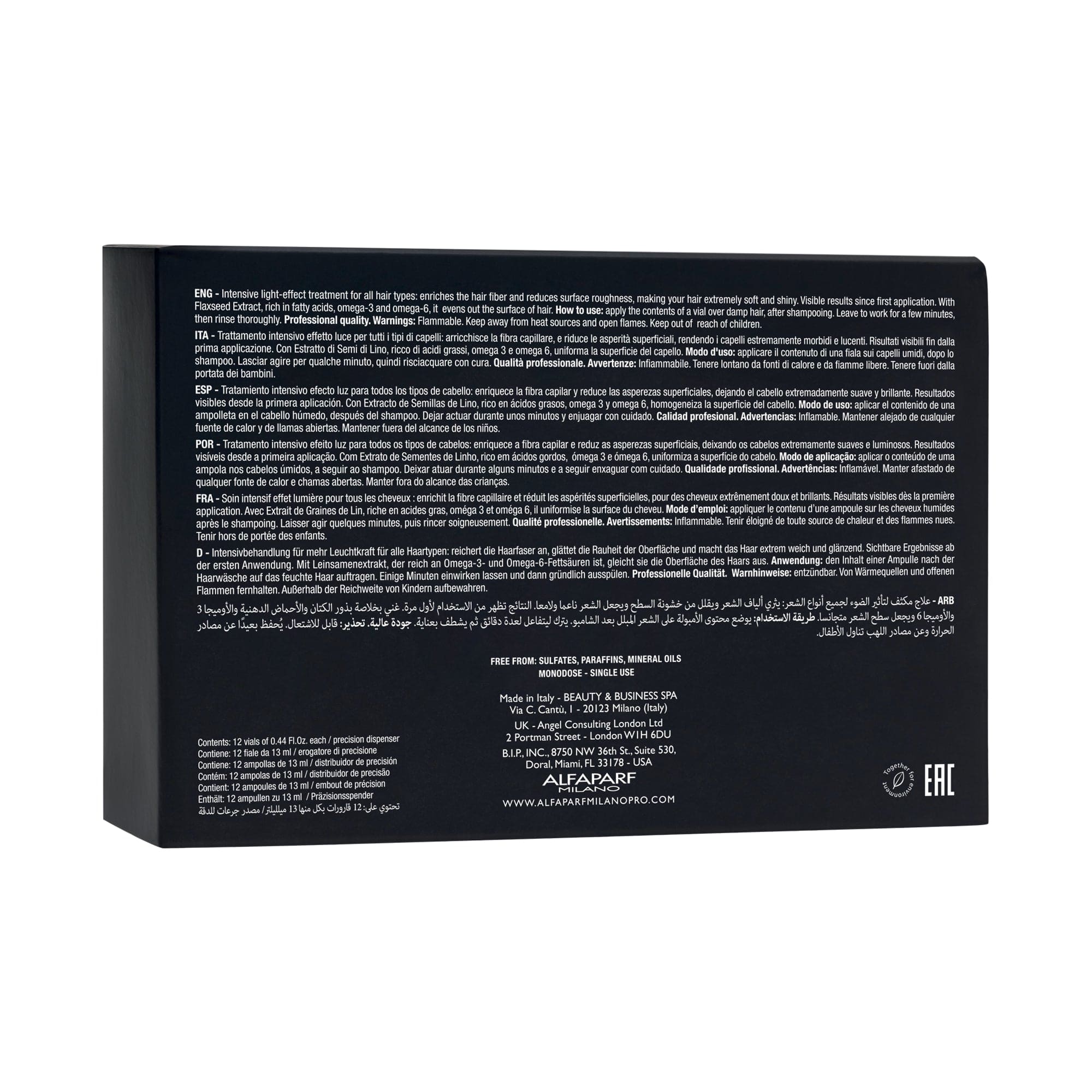 Alfaparf Tratamiento Alfaparf Semi di Lino Sublime Essential Oil 12 x 13 ml Roberta Beauty Club Tienda Online Productos de Peluqueria