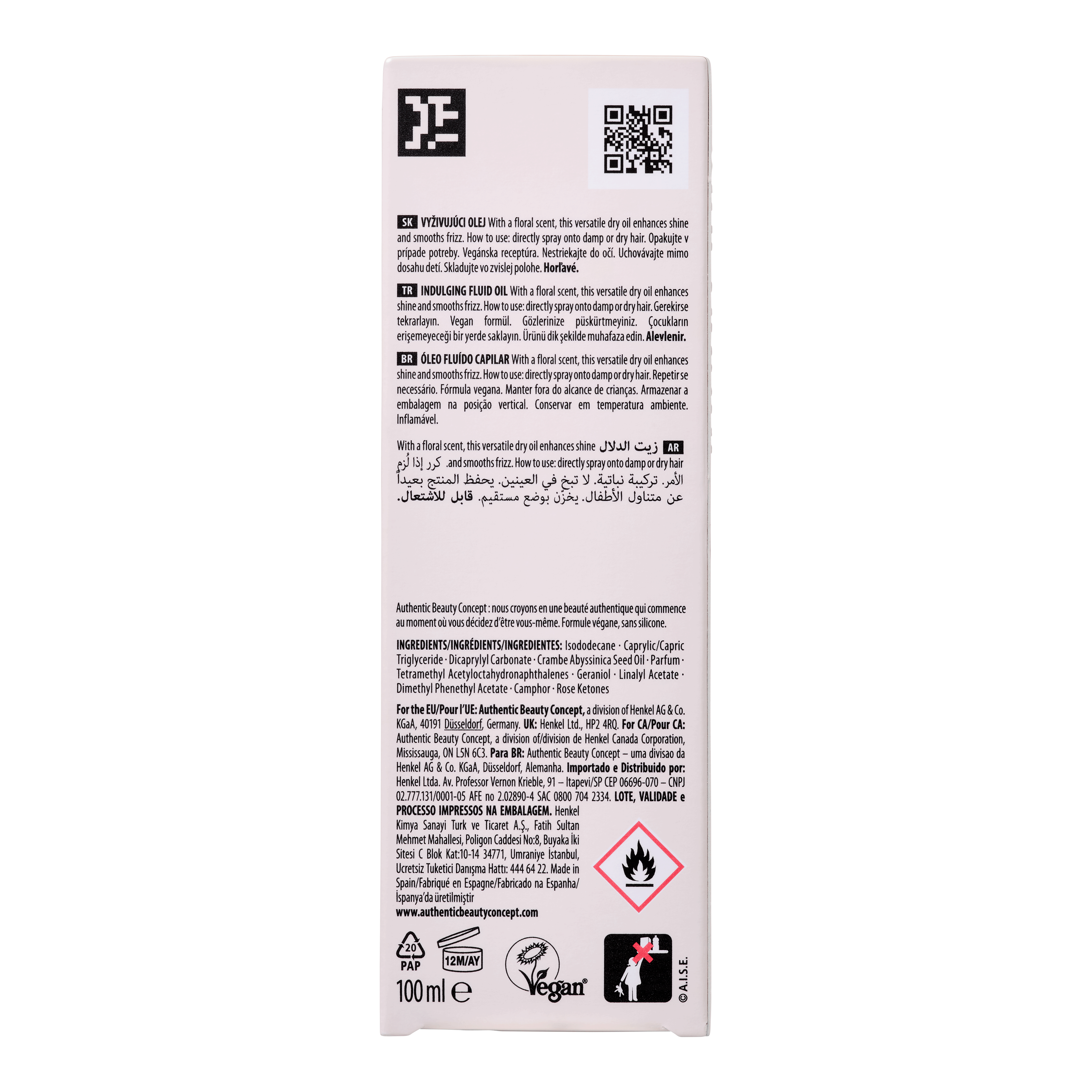 Authentic Beauty Concept Aceite Capilar Aceite Fluido 100 ml Roberta Beauty Club Tienda Online Productos de Peluqueria