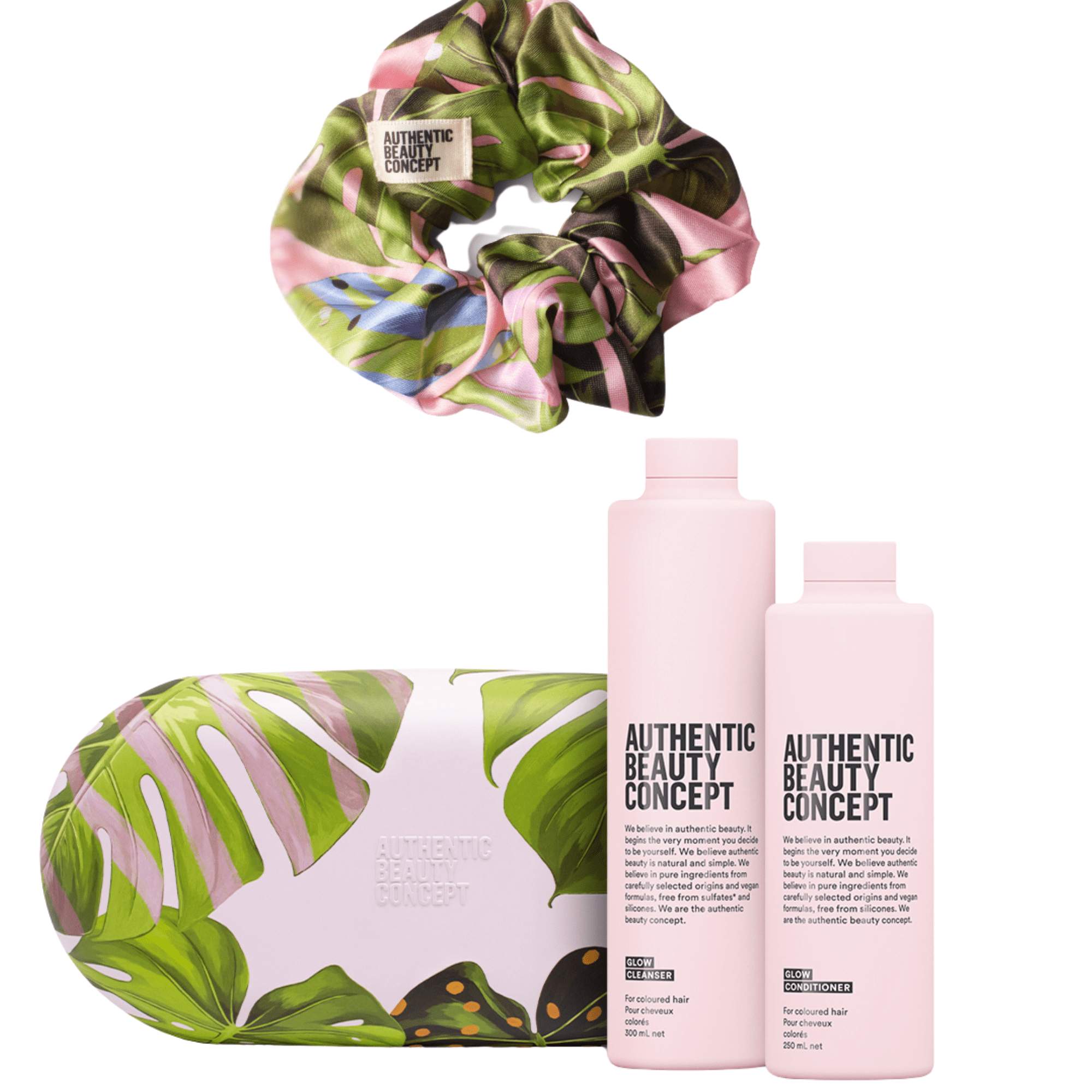 Authentic Beauty Concept Champú GLOW Pack Cleanser + Conditioner + Coletero + Caja Metálica de Regalo Roberta Beauty Club Tienda Online Productos de Peluqueria