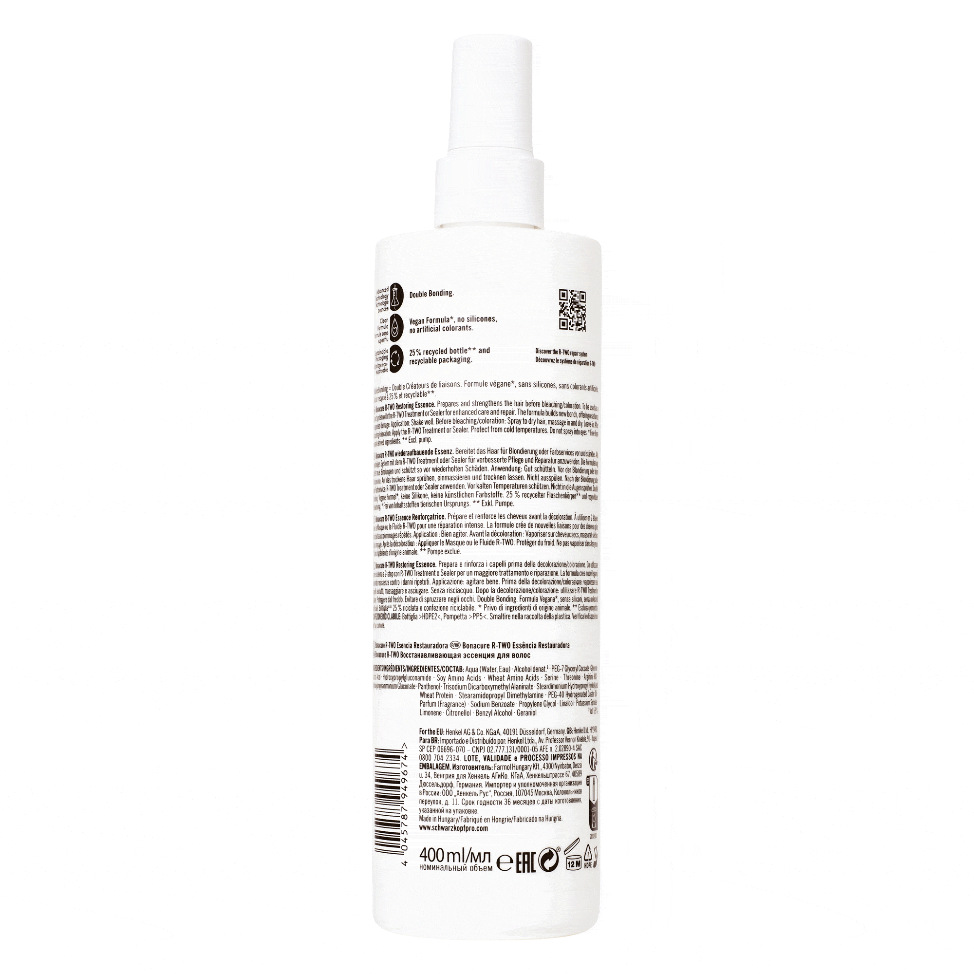 BC Bonacure Tratamiento Bonacure R-TWO Esencia Restauradora 400ml Roberta Beauty Club Tienda Online Productos de Peluqueria