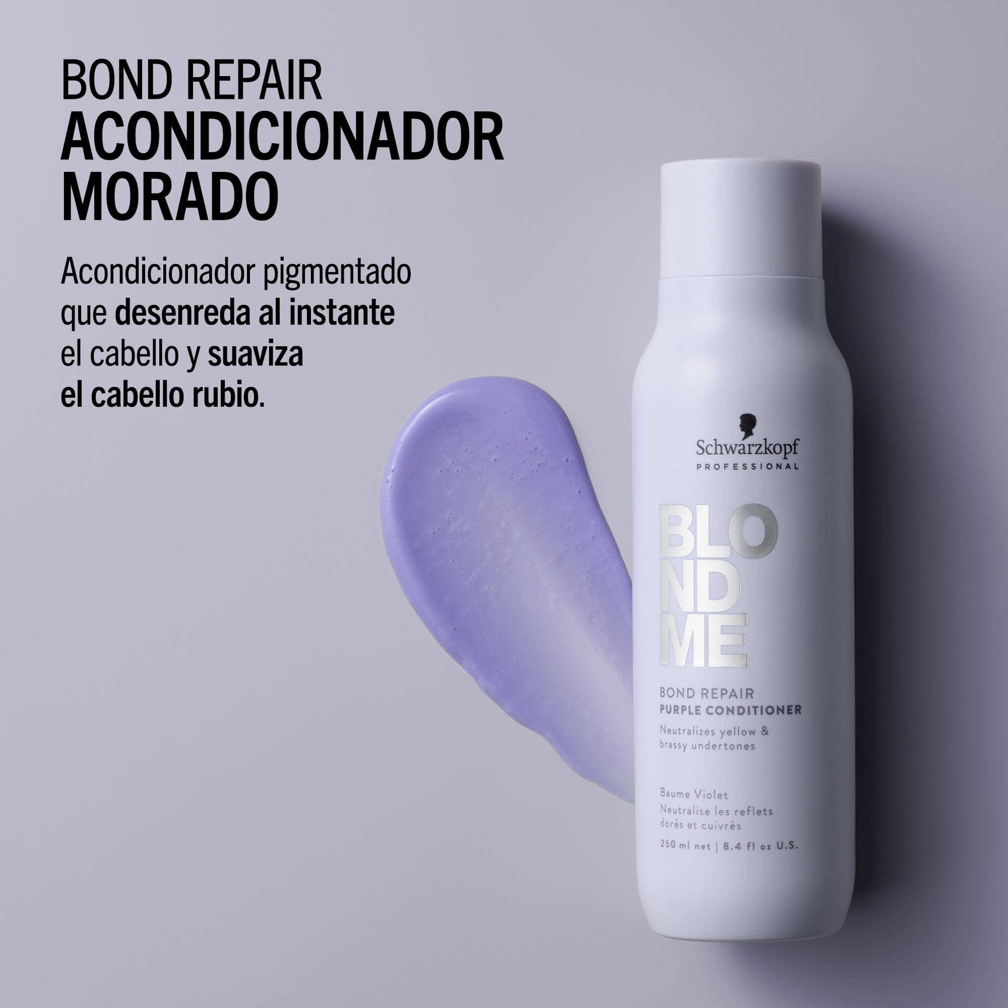 BlondMe Champú Acondicionador Morado Bond Repair de BLONDME 250ml Roberta Beauty Club Tienda Online Productos de Peluqueria