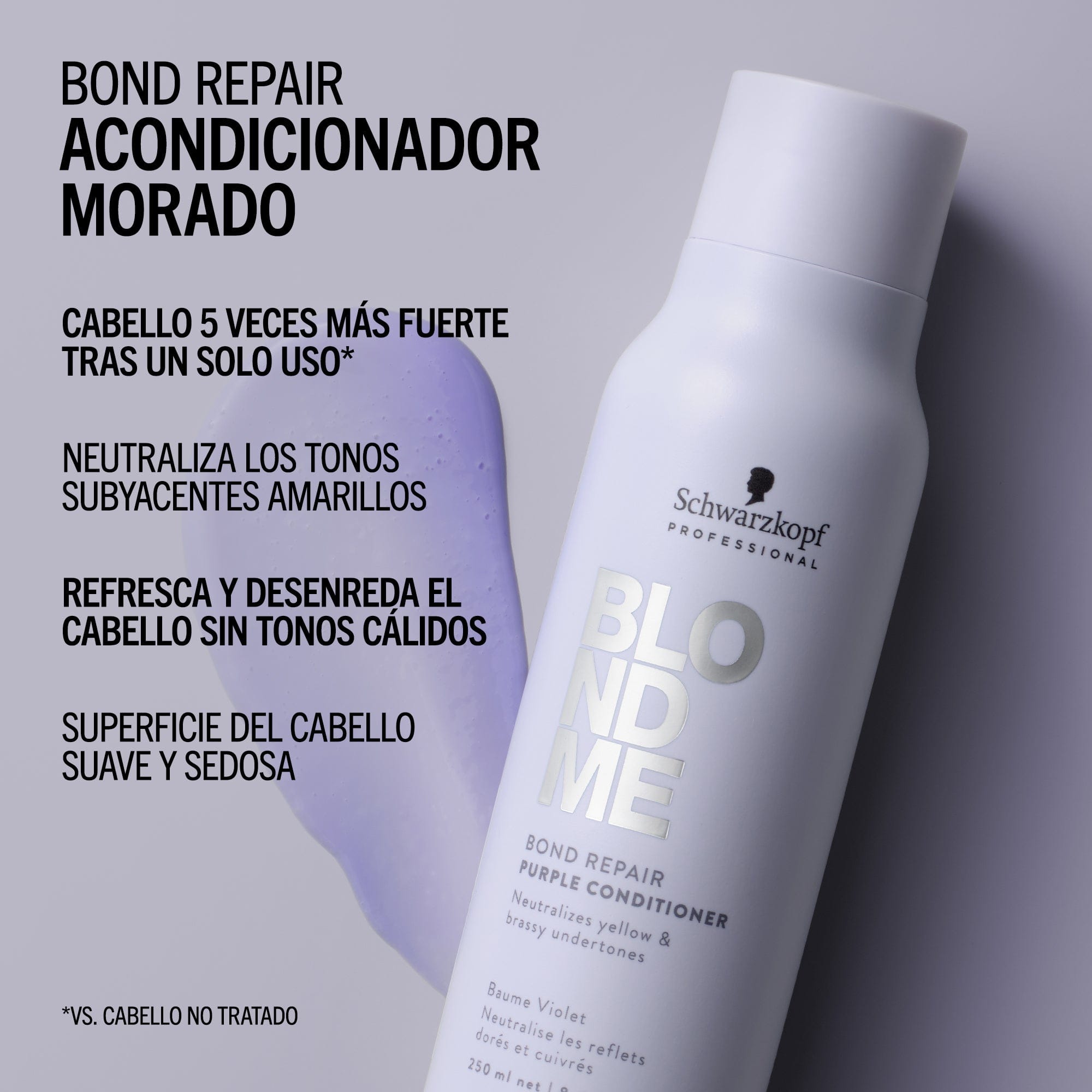 BlondMe Champú Acondicionador Morado Bond Repair de BLONDME 250ml Roberta Beauty Club Tienda Online Productos de Peluqueria