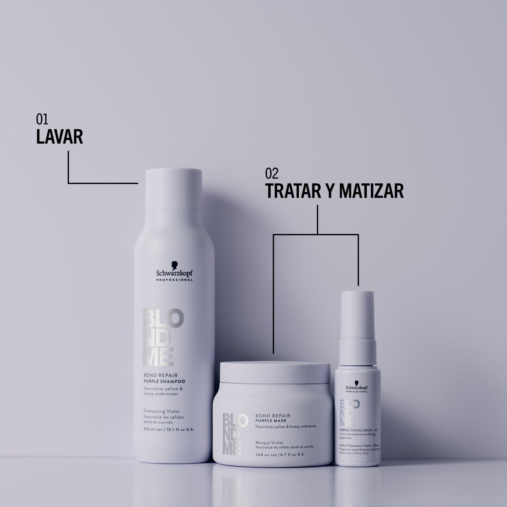 BlondMe Mascarilla Capilar Tratamiento Morado Bond Repair de BLONDME 200ml Roberta Beauty Club Tienda Online Productos de Peluqueria