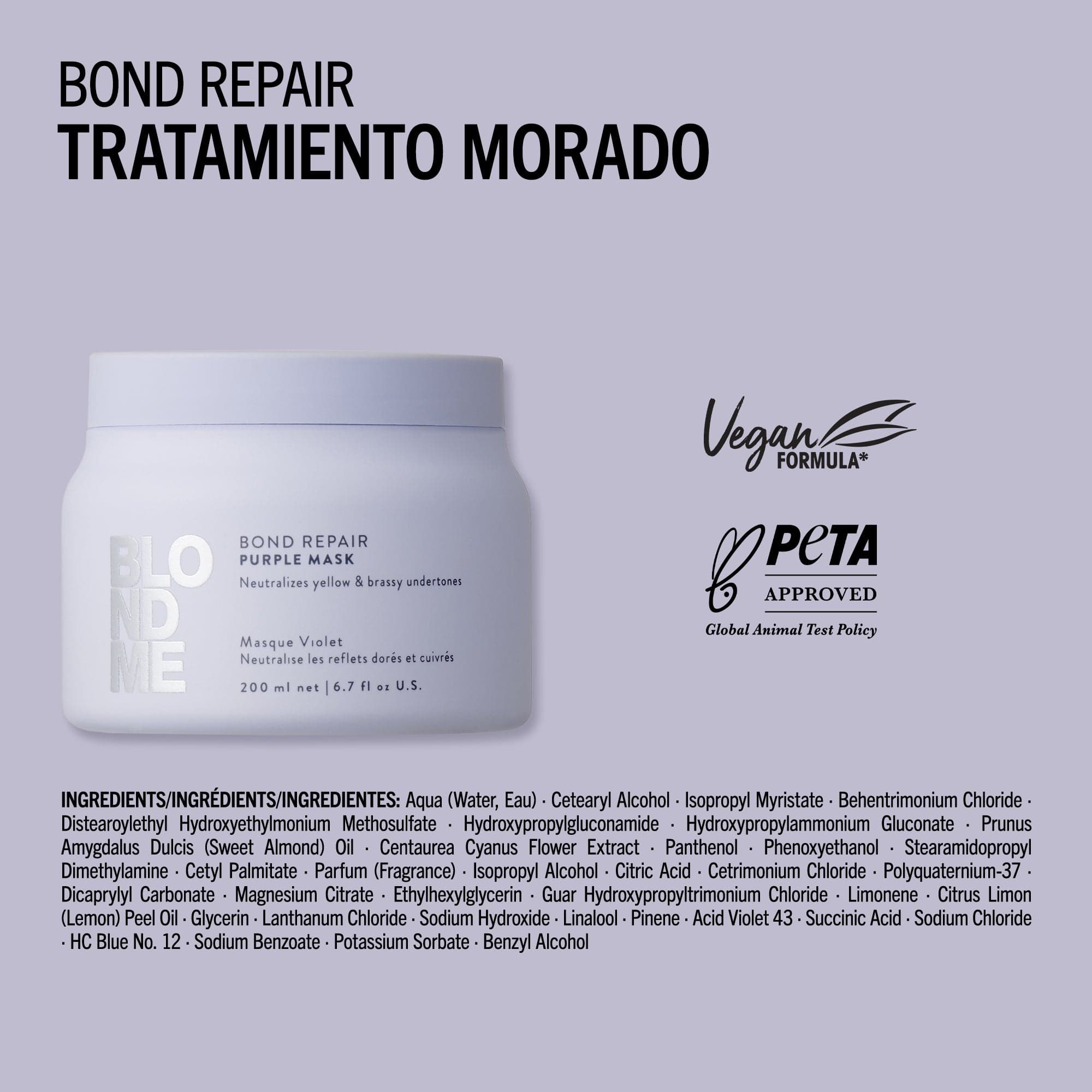 BlondMe Mascarilla Capilar Tratamiento Morado Bond Repair de BLONDME 200ml Roberta Beauty Club Tienda Online Productos de Peluqueria