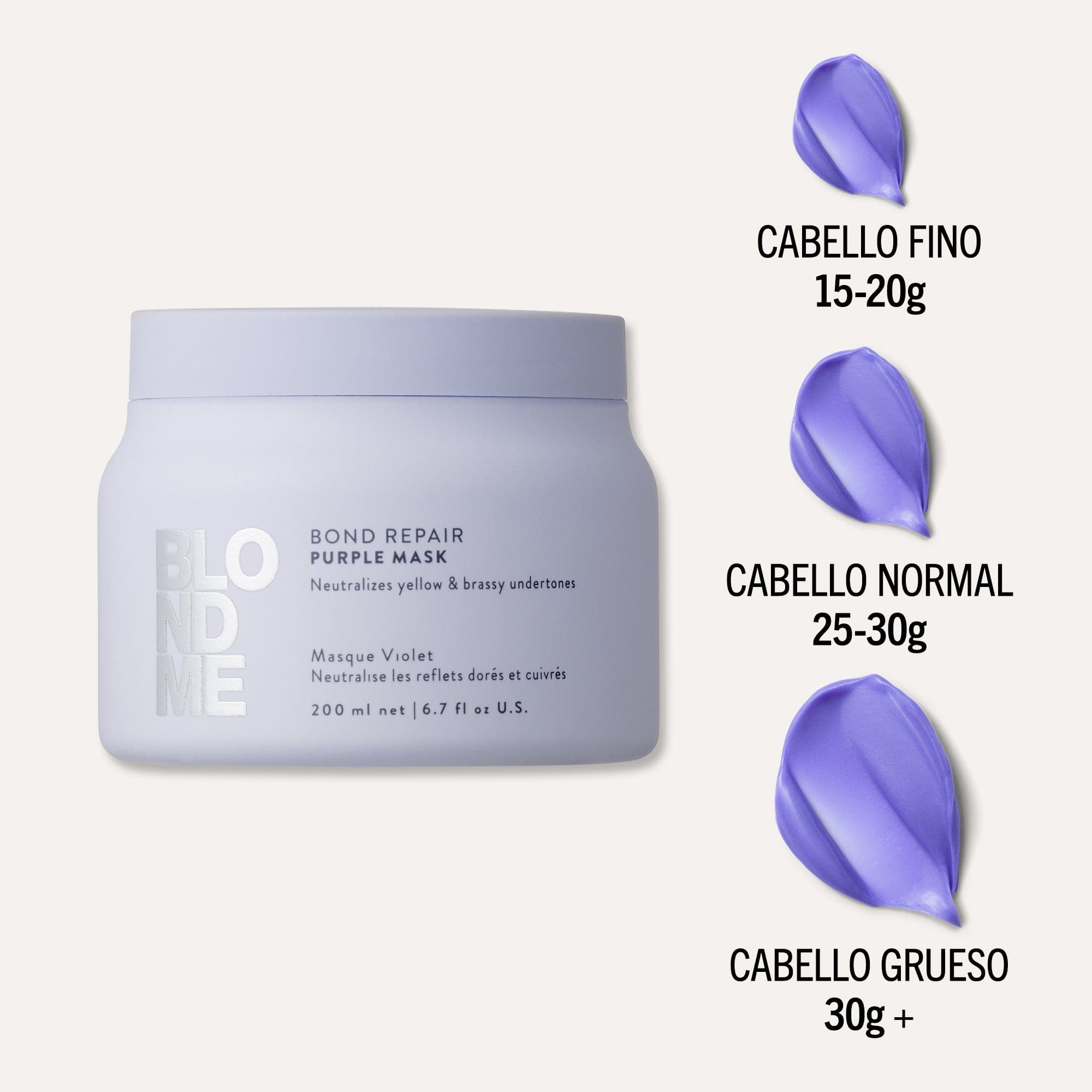 BlondMe Mascarilla Capilar Tratamiento Morado Bond Repair de BLONDME 200ml Roberta Beauty Club Tienda Online Productos de Peluqueria