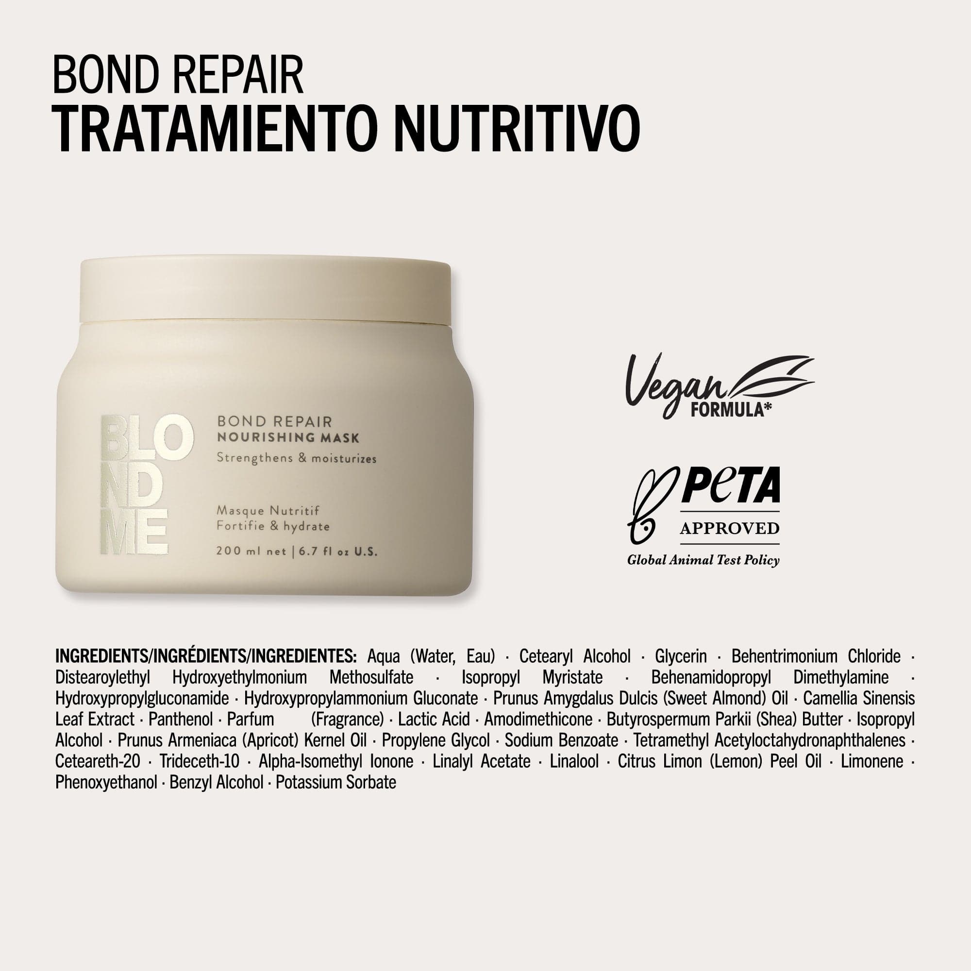BlondMe Mascarilla Capilar Tratamiento Nutritivo Bond Repair de BLONDME 200ml Roberta Beauty Club Tienda Online Productos de Peluqueria