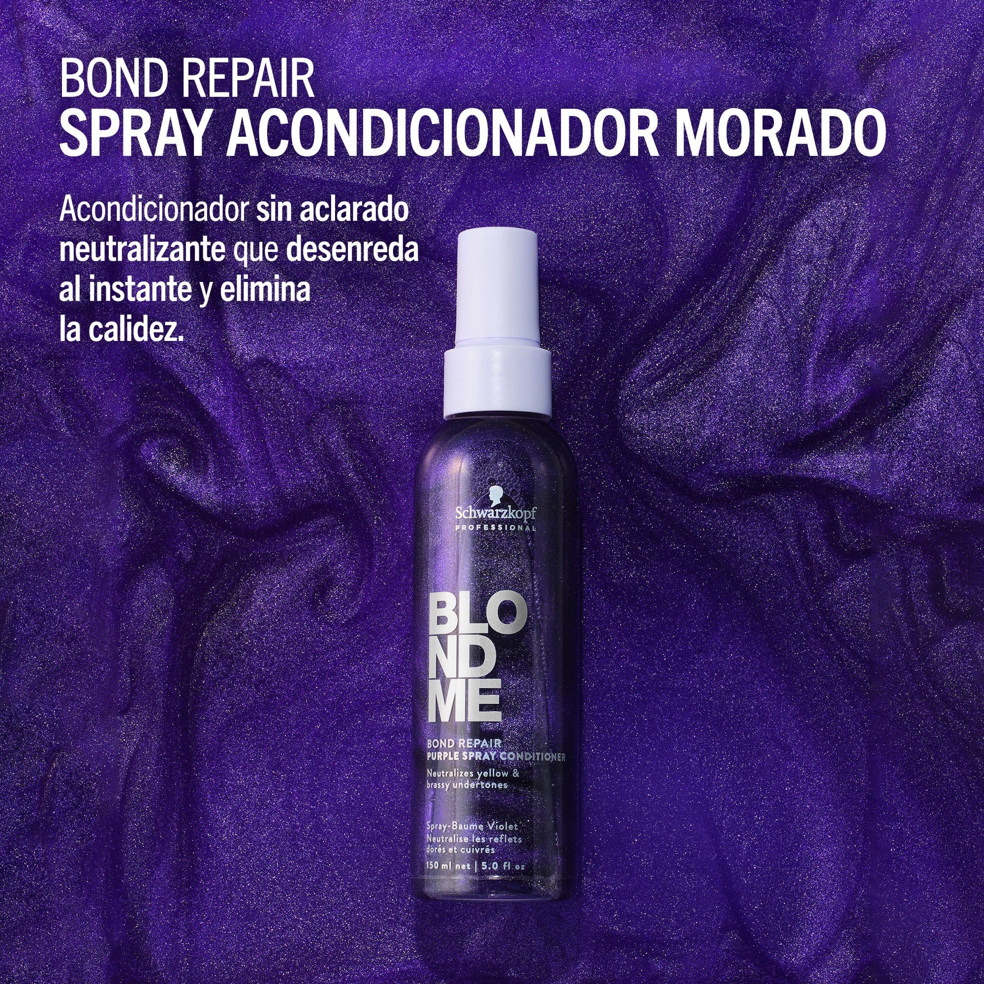BlondMe Tratamiento Spray Acondicionador Morado Bond Repair de BLONDME 150ml Roberta Beauty Club Tienda Online Productos de Peluqueria