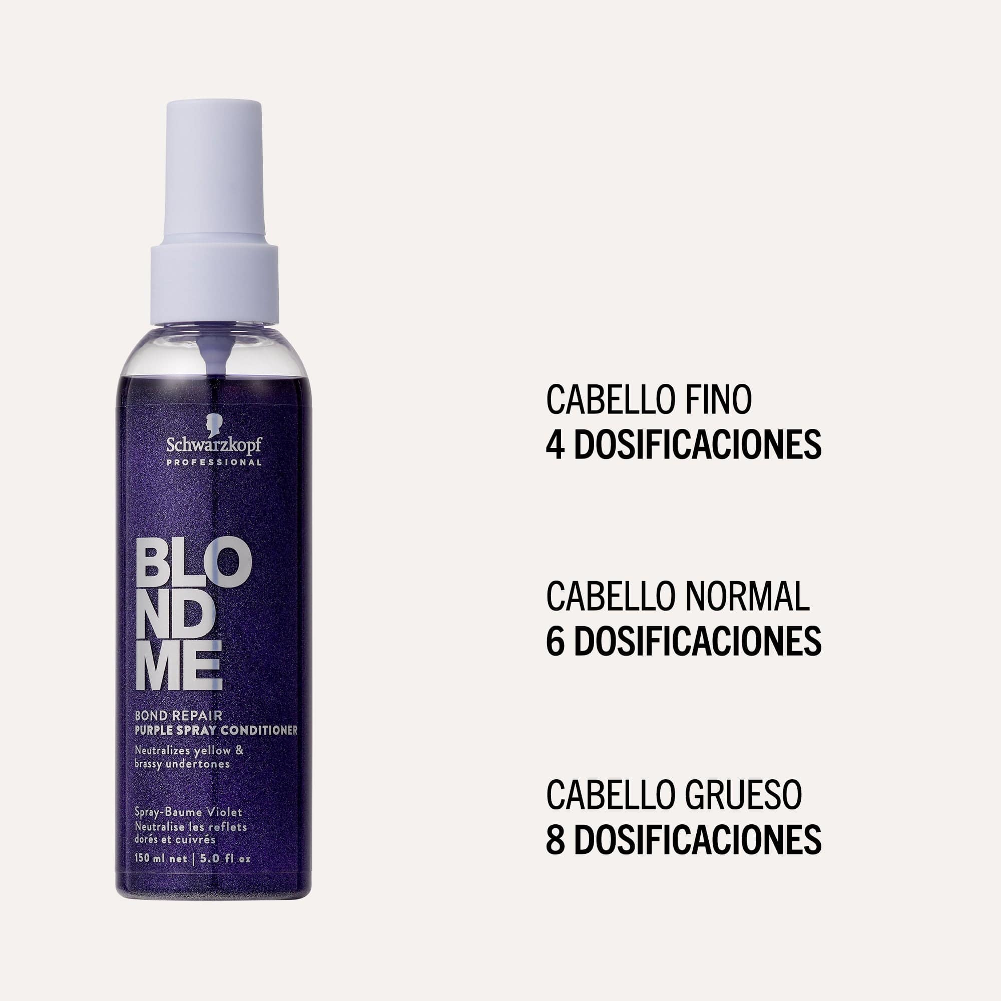 BlondMe Tratamiento Spray Acondicionador Morado Bond Repair de BLONDME 150ml Roberta Beauty Club Tienda Online Productos de Peluqueria