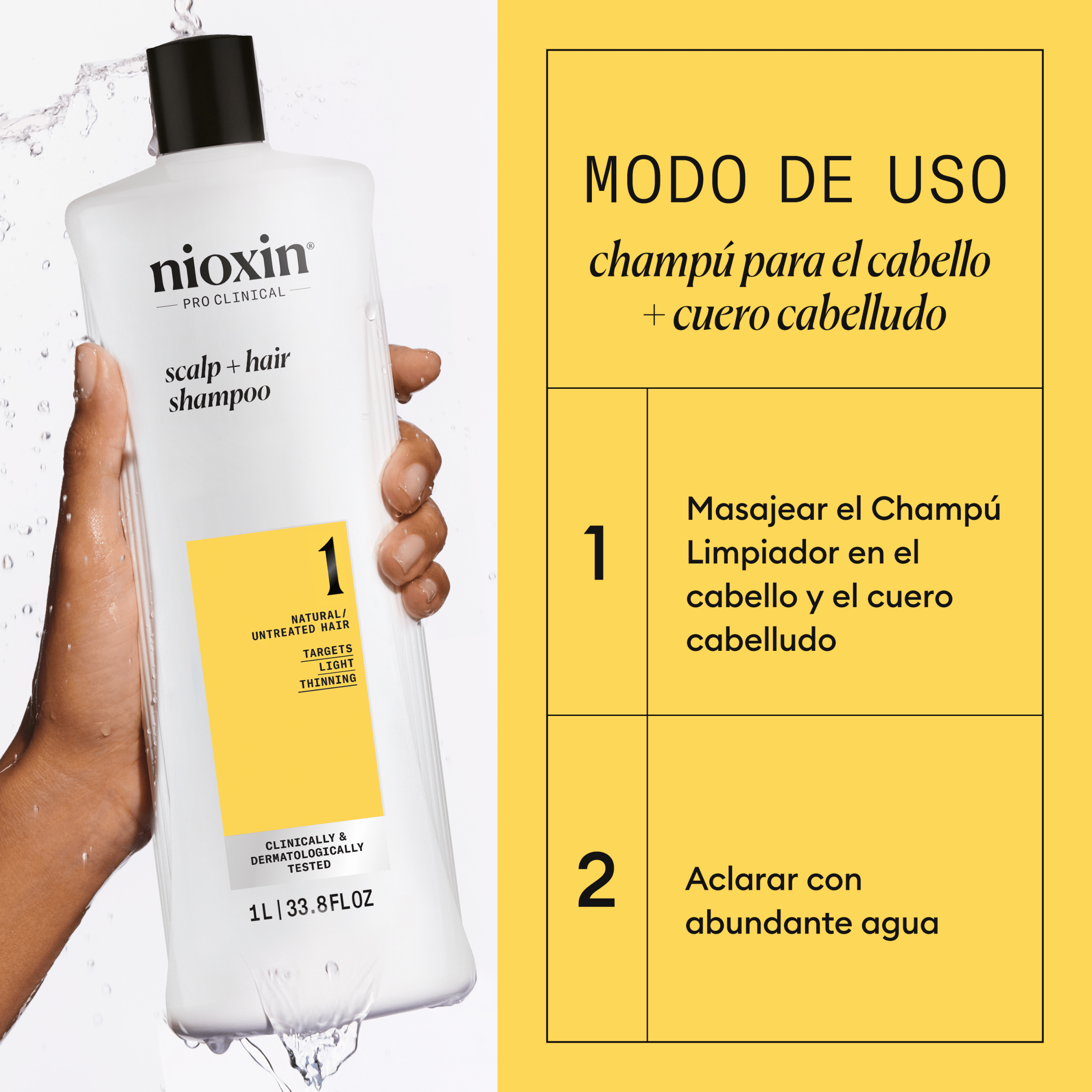 Nioxin Champú SYSTEM 1 CLEANSER Champú Step 1 Cabello Natural 1000ml Roberta Beauty Club Tienda Online Productos de Peluqueria