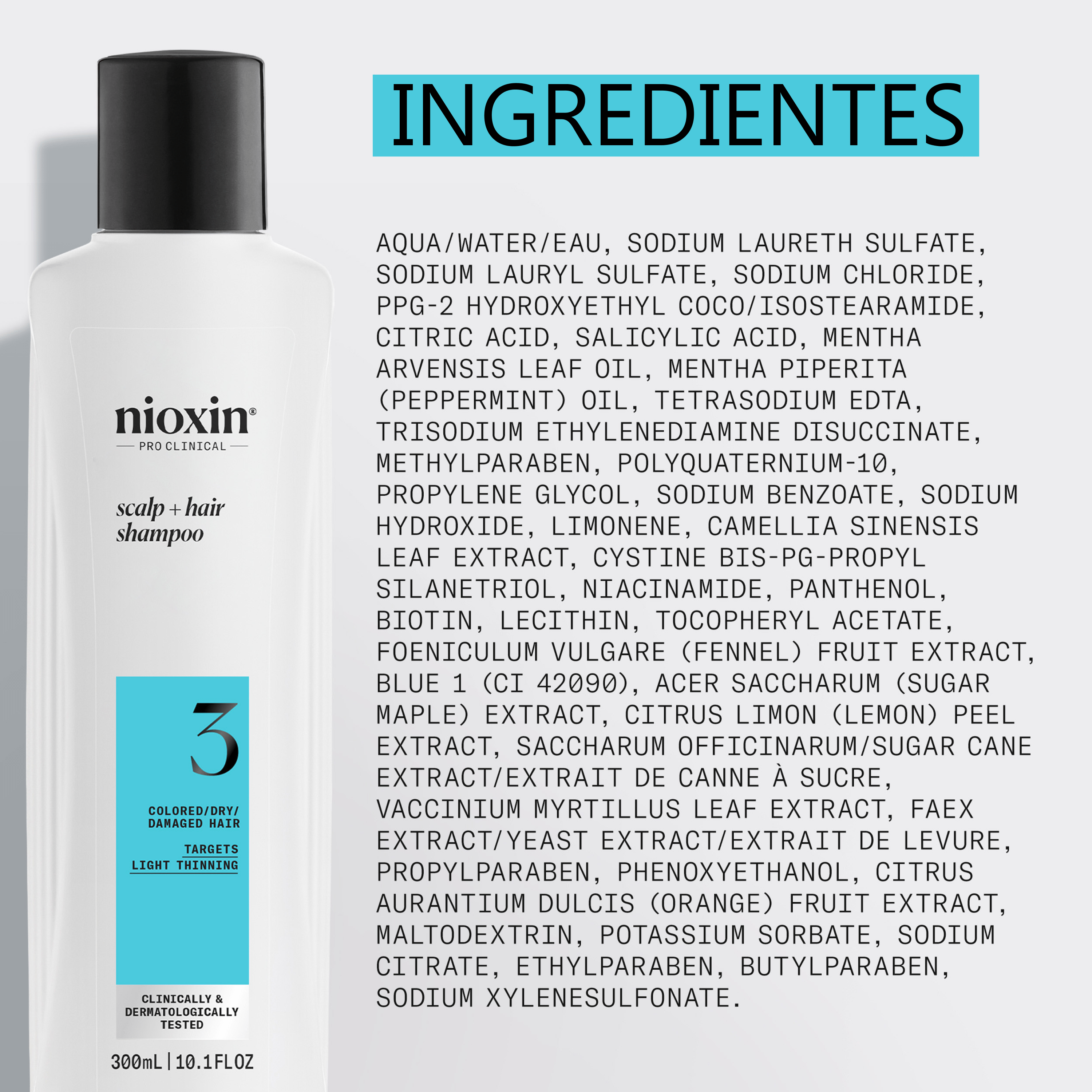 Nioxin Champú SYSTEM 3 CLEANSER Champú Step 1 Cabello Teñido 300ml Roberta Beauty Club Tienda Online Productos de Peluqueria