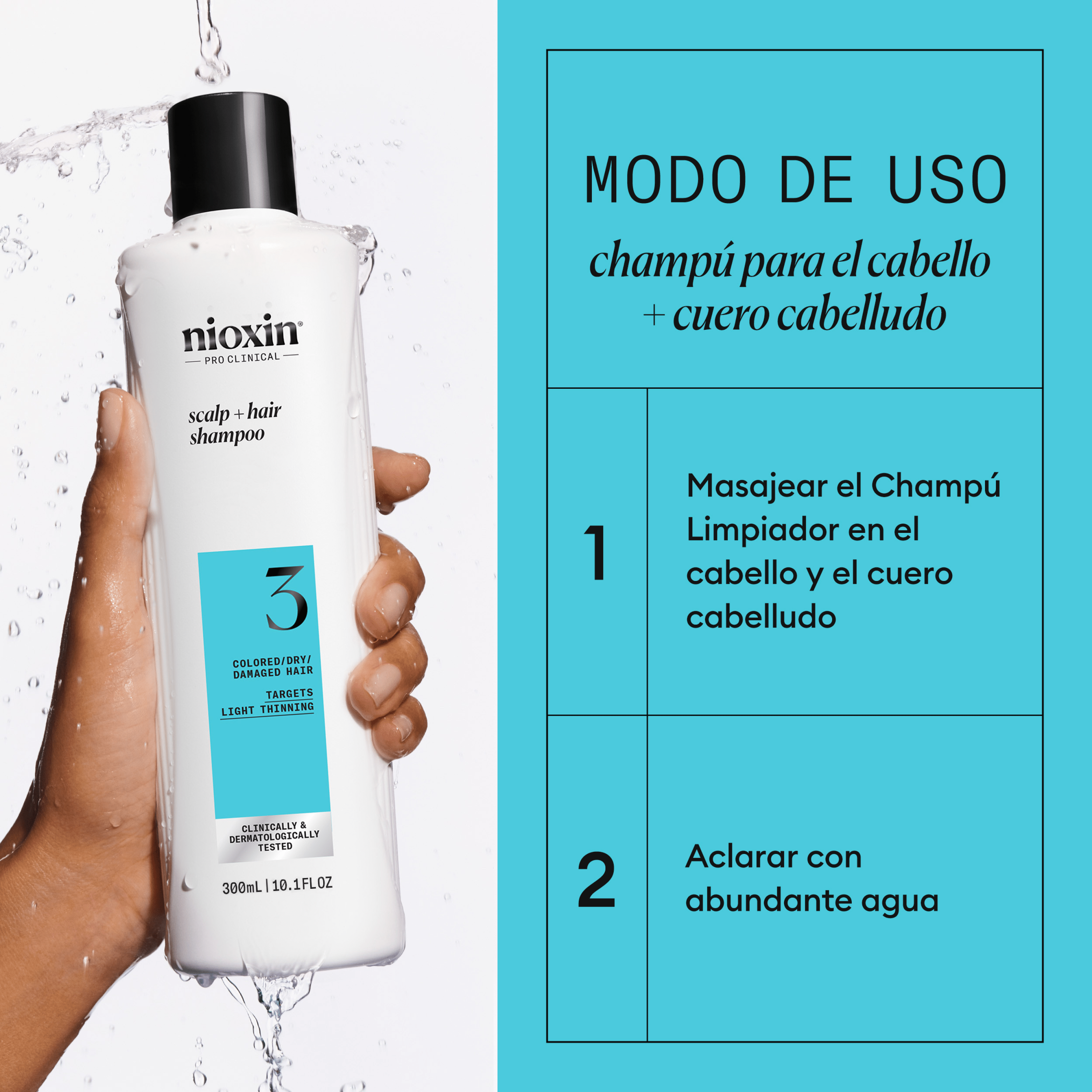 Nioxin Champú SYSTEM 3 CLEANSER Champú Step 1 Cabello Teñido 300ml Roberta Beauty Club Tienda Online Productos de Peluqueria