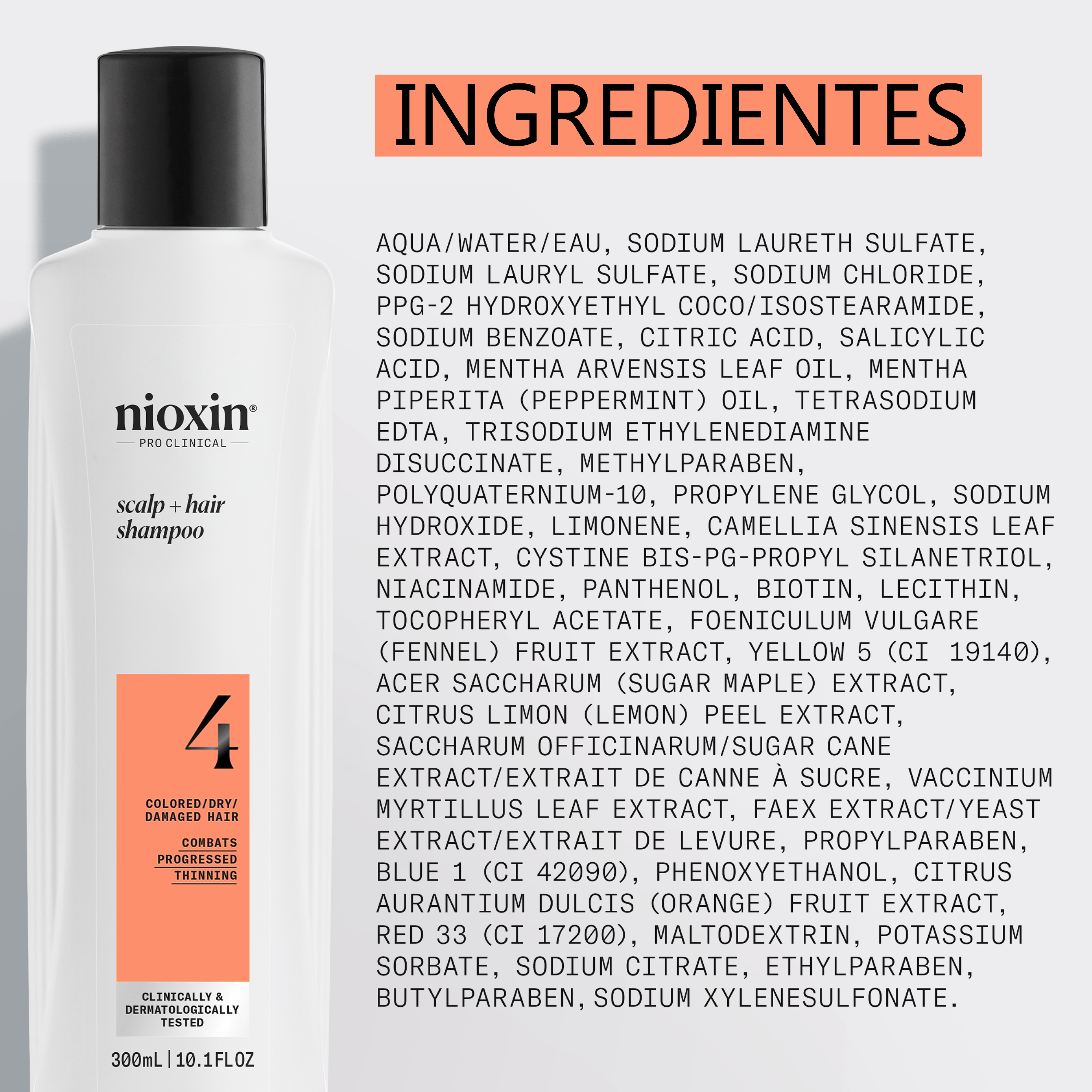 Nioxin Champú SYSTEM 4 CLEANSER Champú Step 1 Cabello Teñido 300ml Roberta Beauty Club Tienda Online Productos de Peluqueria