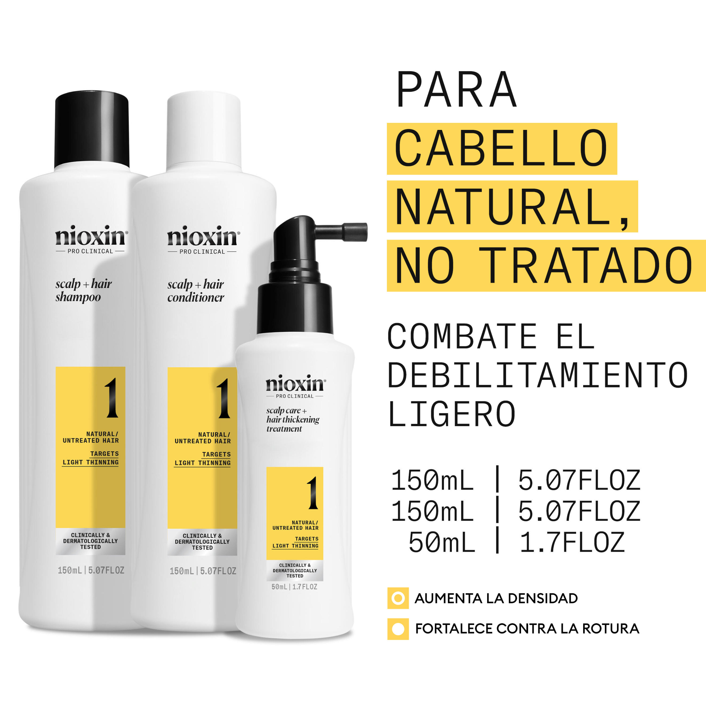 Nioxin Tratamiento SYSTEM Kit 1 Champú 150ml + Acondicionador 150ml + Tratamiento 50ml Roberta Beauty Club Tienda Online Productos de Peluqueria