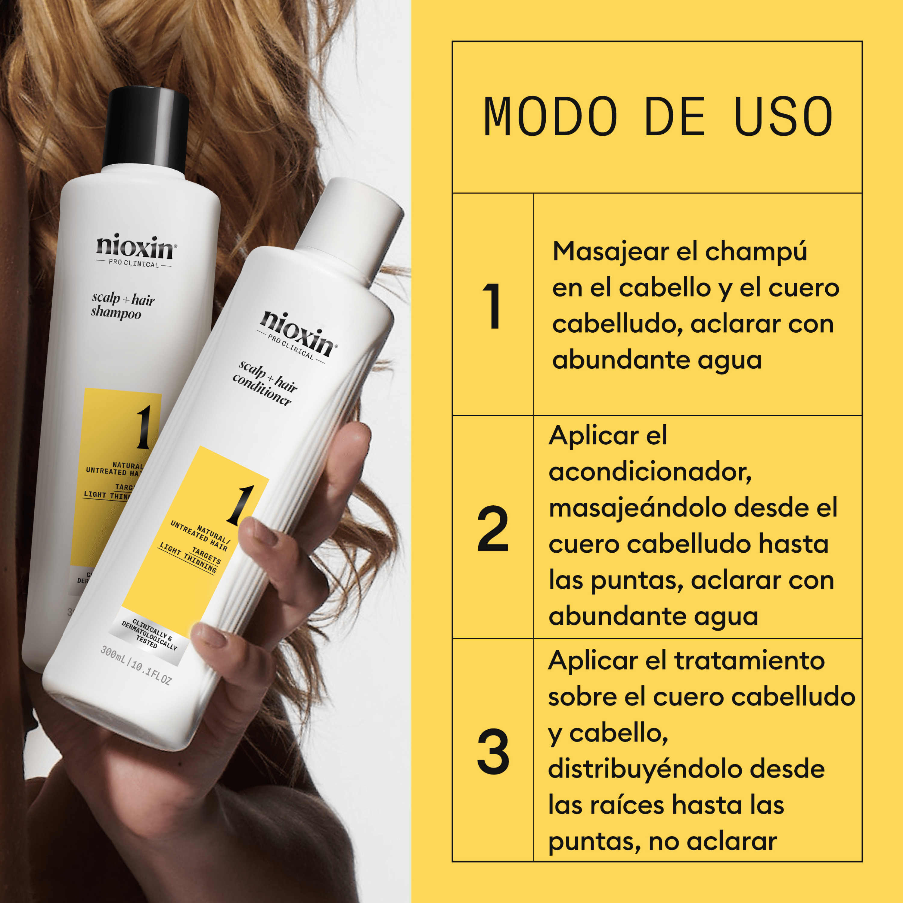 Nioxin Tratamiento SYSTEM Kit 1 Champú 150ml + Acondicionador 150ml + Tratamiento 50ml Roberta Beauty Club Tienda Online Productos de Peluqueria
