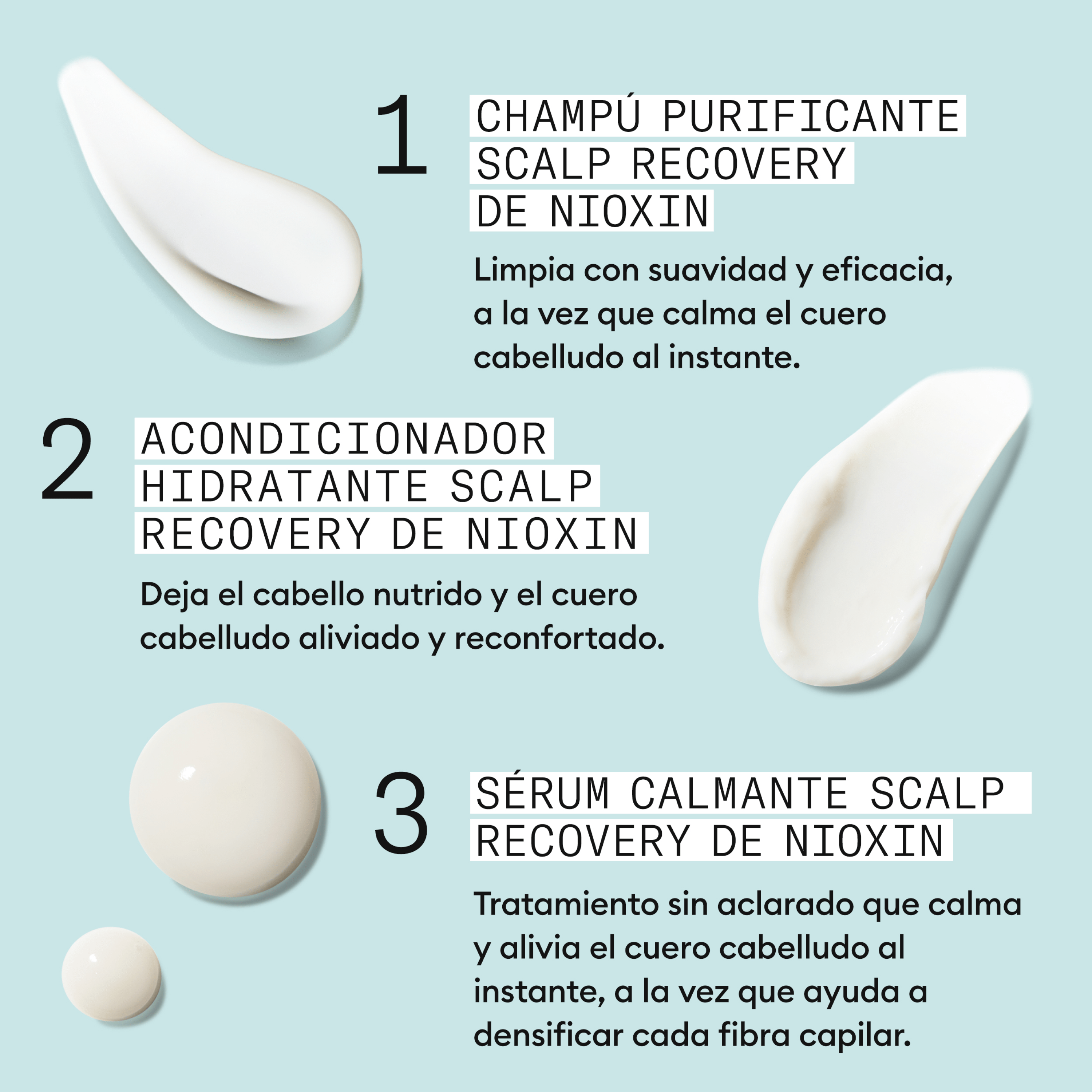 Nioxin Tratamiento SYSTEM Kit SCALP RECOVERY Champú 200ml + Acondicionador 200ml + Tratamiento 100ml Roberta Beauty Club Tienda Online Productos de Peluqueria