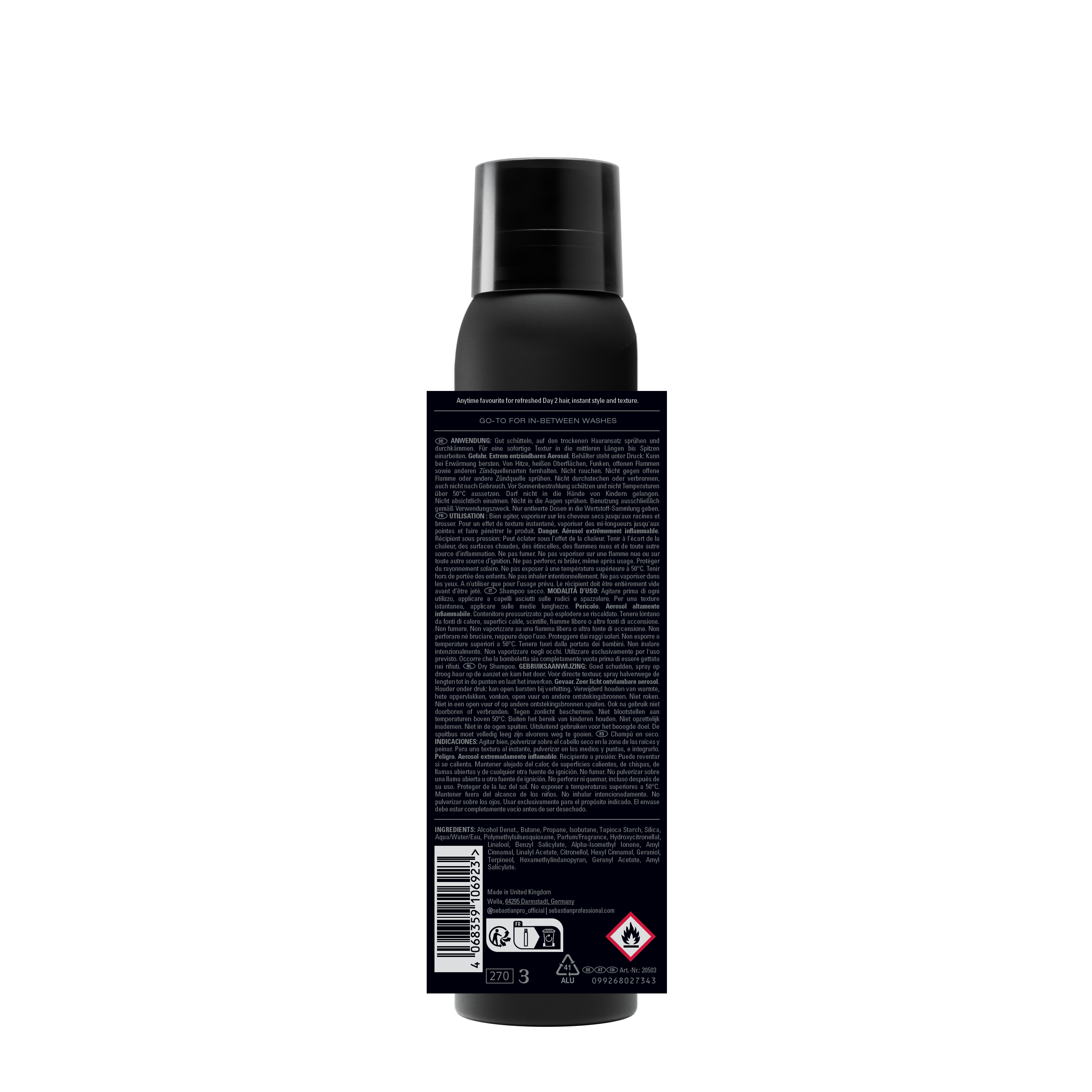Sebastian Champú reparador Sebastian Professional Dynamic+ Champú en Seco 180ml Roberta Beauty Club Tienda Online Productos de Peluqueria