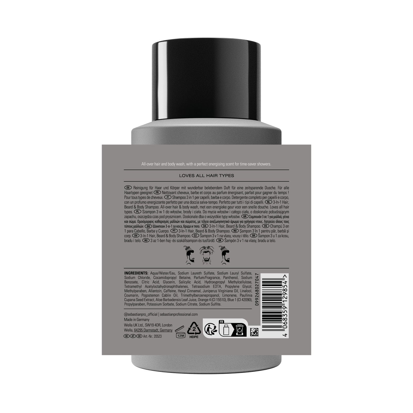 Sebastian Champú Sebastian Professional Multitasker Champú 3-en-1 280ml Roberta Beauty Club Tienda Online Productos de Peluqueria