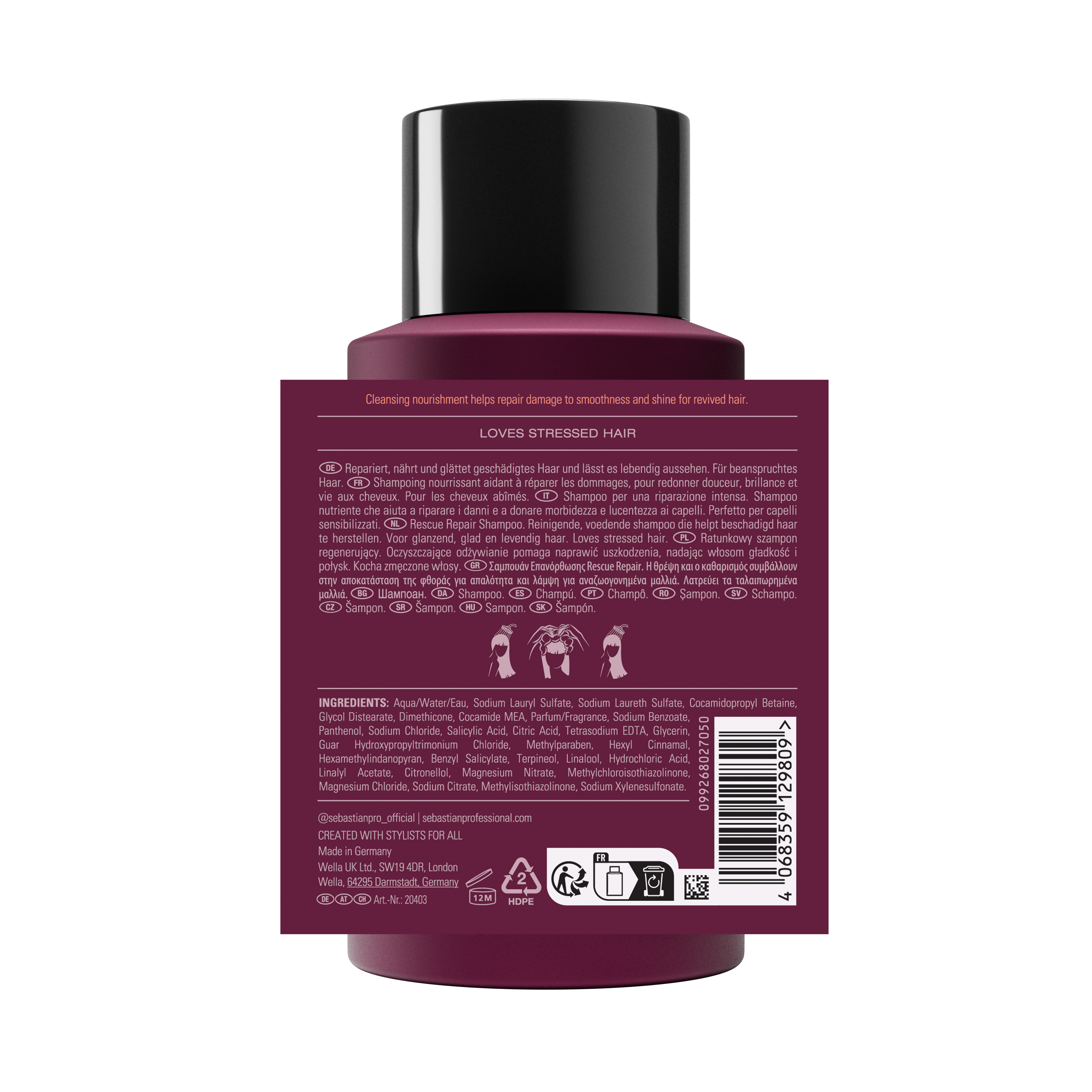 Sebastian Champú Sebastian Professional Penetraitt Champú 1000ml Roberta Beauty Club Tienda Online Productos de Peluqueria