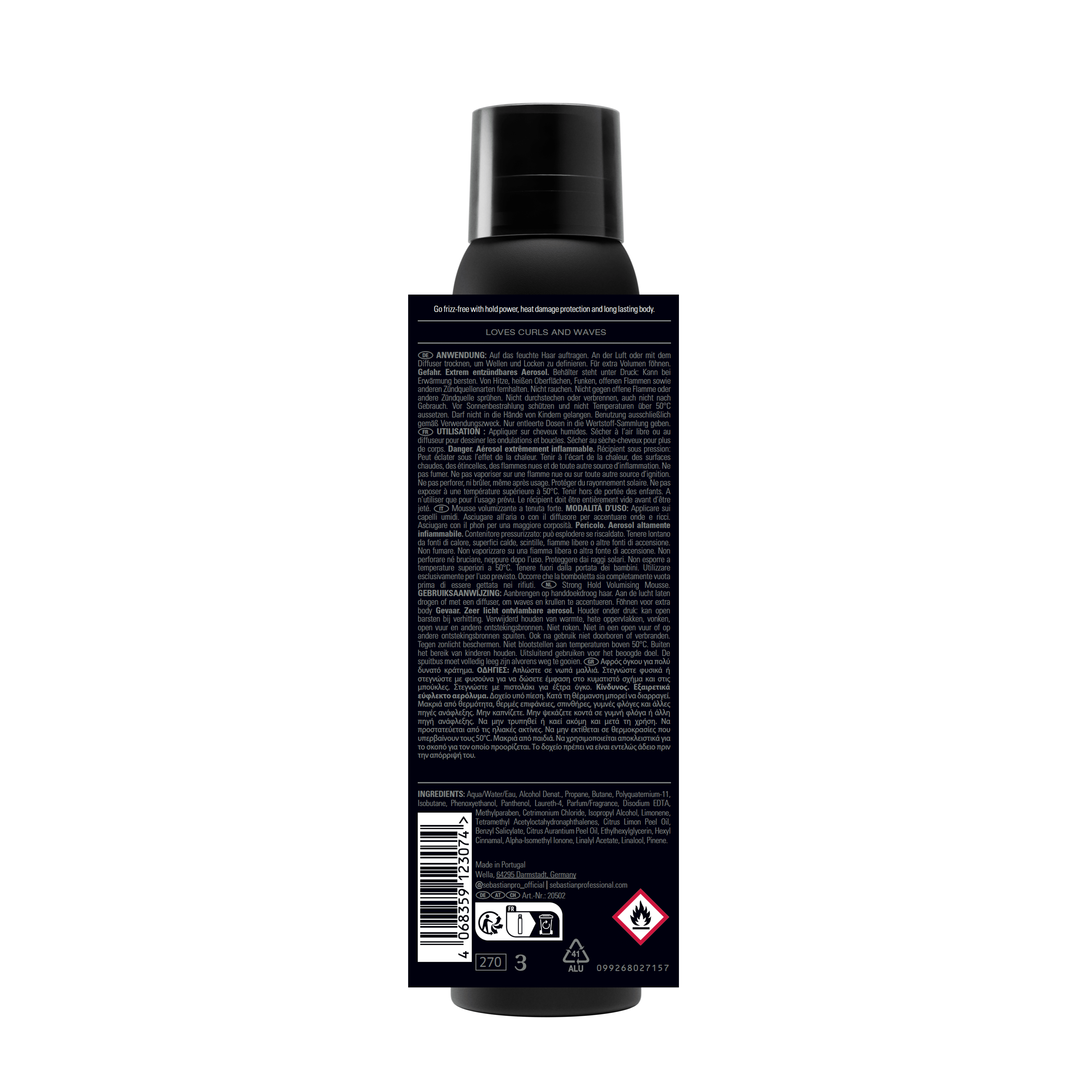 Sebastian Styling Sebastian Professional Mousse Espuma 200ml Roberta Beauty Club Tienda Online Productos de Peluqueria