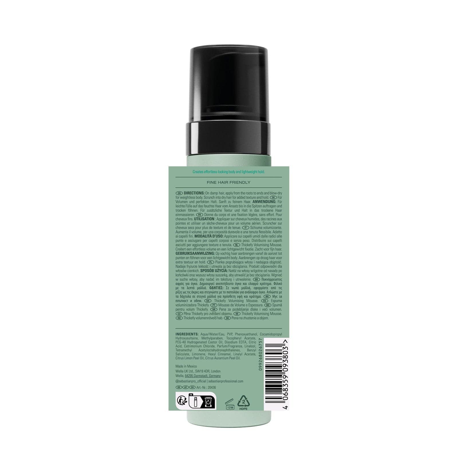 Sebastian Styling Sebastian Professional Volupt Espuma 190ml Roberta Beauty Club Tienda Online Productos de Peluqueria