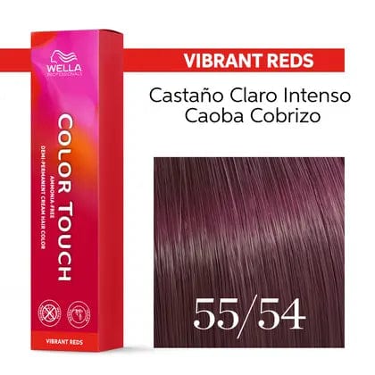 Wella Tinte Color Touch 55/54 Castaño Claro Intenso Caoba Cobrizo -60ML Roberta Beauty Club Tienda Online Productos de Peluqueria