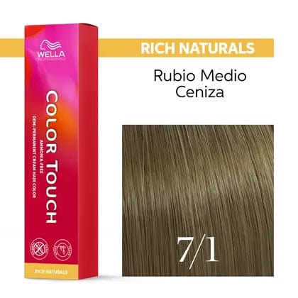 Wella Tinte Color Touch 7/1 Rubio Medio Ceniza -60ML Roberta Beauty Club Tienda Online Productos de Peluqueria