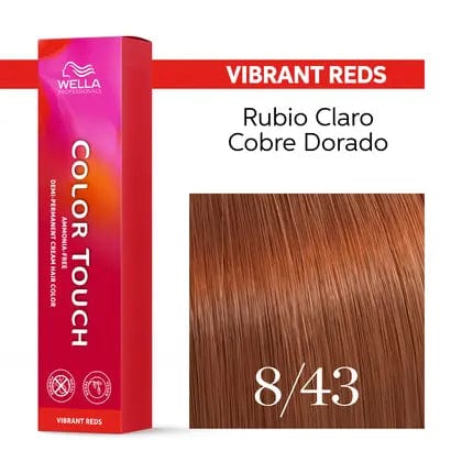 Wella Tinte Color Touch 8/43 Rubio Claro Cobrizo Dorado-60ML Roberta Beauty Club Tienda Online Productos de Peluqueria