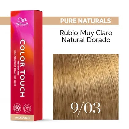 Wella Tinte Color Touch 9/03 Rubio Muy Claro Natural Dorado-60ML Roberta Beauty Club Tienda Online Productos de Peluqueria