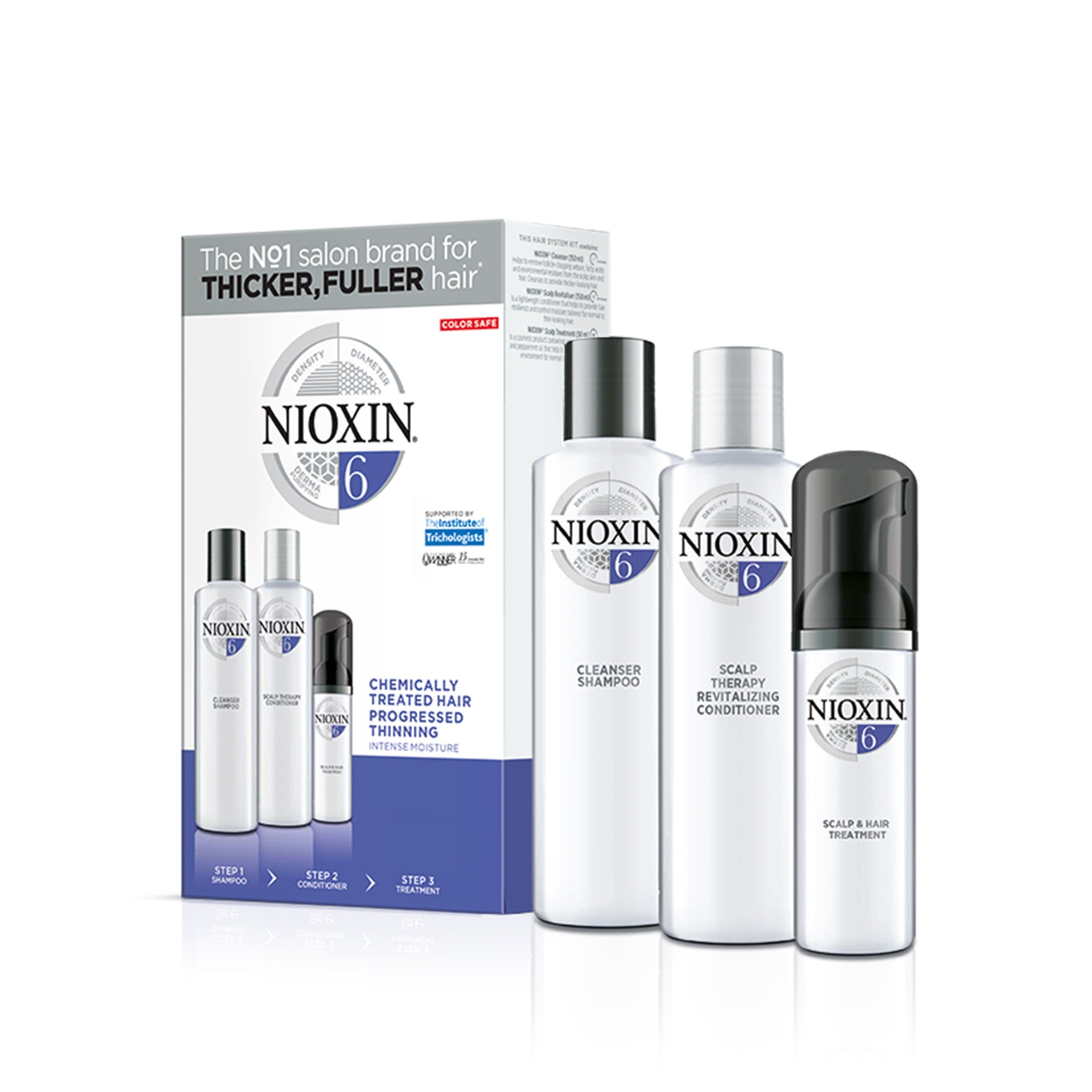 Nioxin Tratamiento SYSTEM Kit 6 Champú 150ml + Acondicionador 150ml + tratamiento 50ml NIOXSIN Roberta Beauty Club