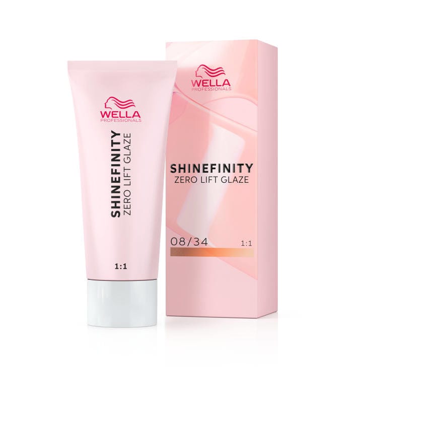 Wella Tinte Shinefinity Wella 08/34 Rubio Claro Dorado Cobrizo -60ML Roberta Beauty Club Tienda Online Productos de Peluqueria
