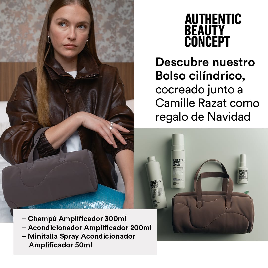 Authentic Beauty Concept Champú Pack Bolso Amplify: Champú, Acondicionador, y Minitalla del Spray Acondicionador Elevador de Raíces Roberta Beauty Club Tienda Online Productos de Peluqueria