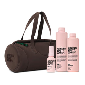 Pack Bolso Glow: Champú, Acondicionador, y Minitalla del Sérum de Brillo en Spray