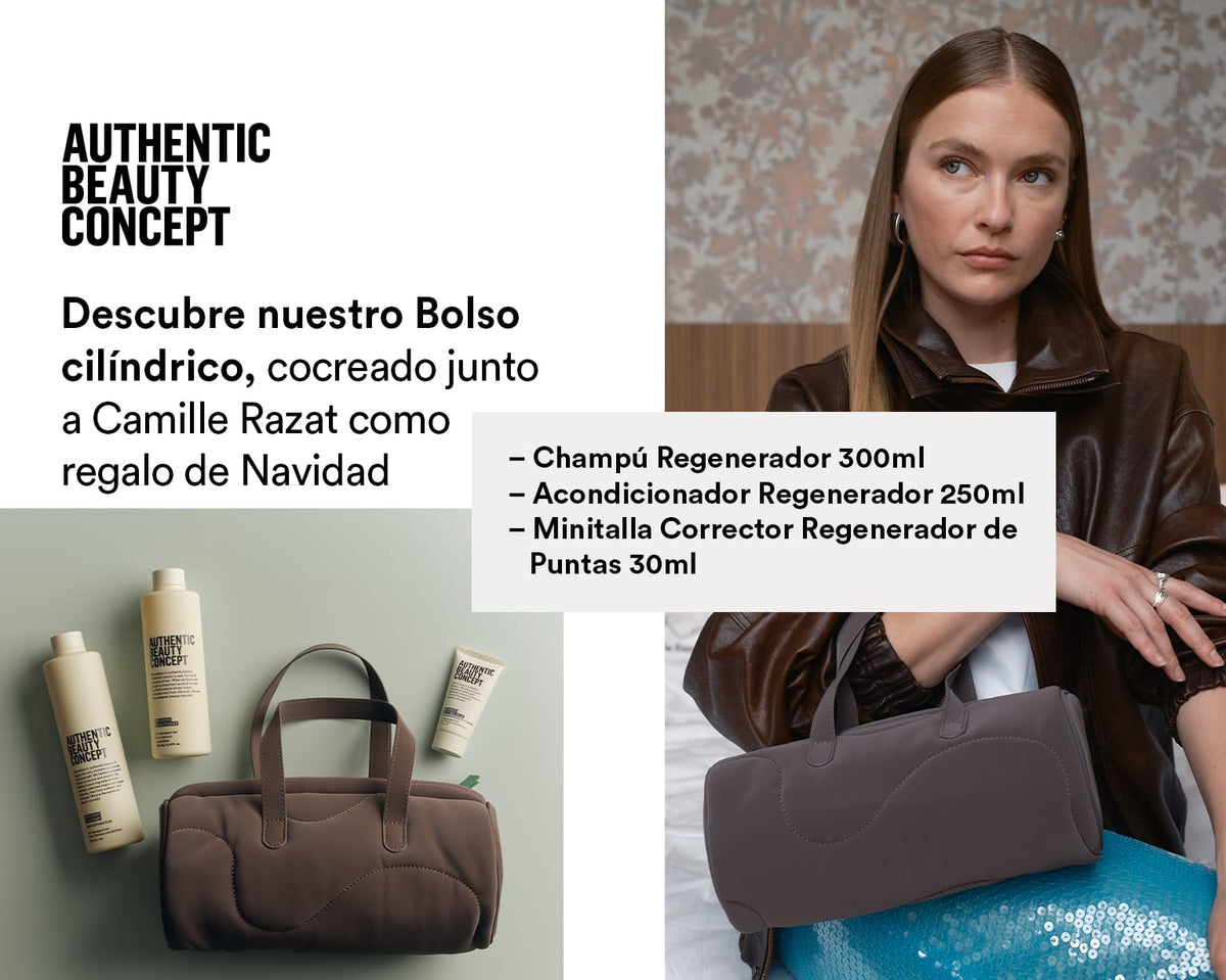 Authentic Beauty Concept Champú Pack Bolso Replenish: Champú, Acondicionador, y Minitalla Bálsamo Regenerador para Puntas Abiertas Roberta Beauty Club Tienda Online Productos de Peluqueria