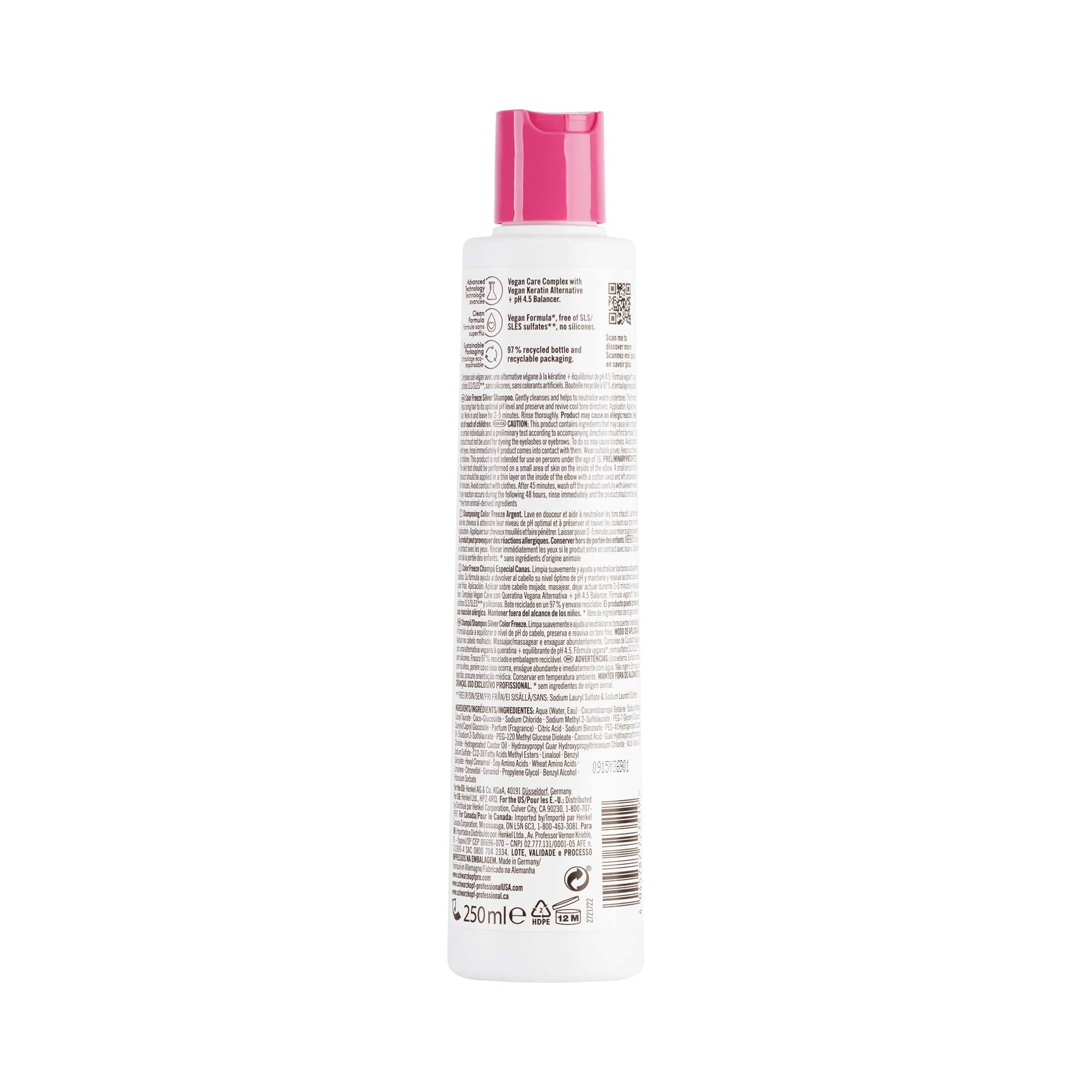BC Bonacure Shampoo Bonacure Color Freeze Champú Especial Canas 250ml Roberta Beauty Club Tienda Online Productos de Peluqueria