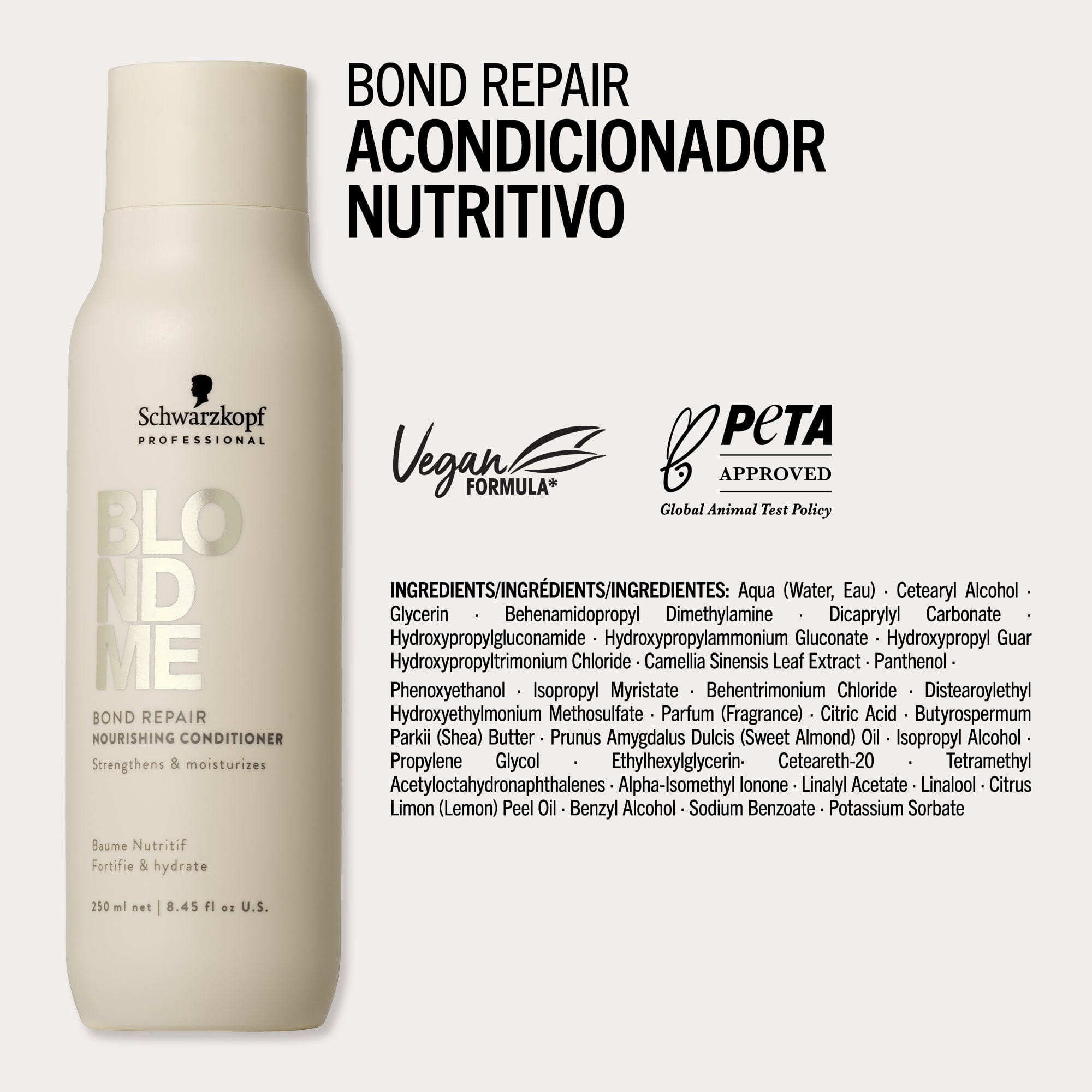 BlondMe Acondicionador Acondicionador Nutritivo Bond Repair de BLONDME 250ml Roberta Beauty Club Tienda Online Productos de Peluqueria