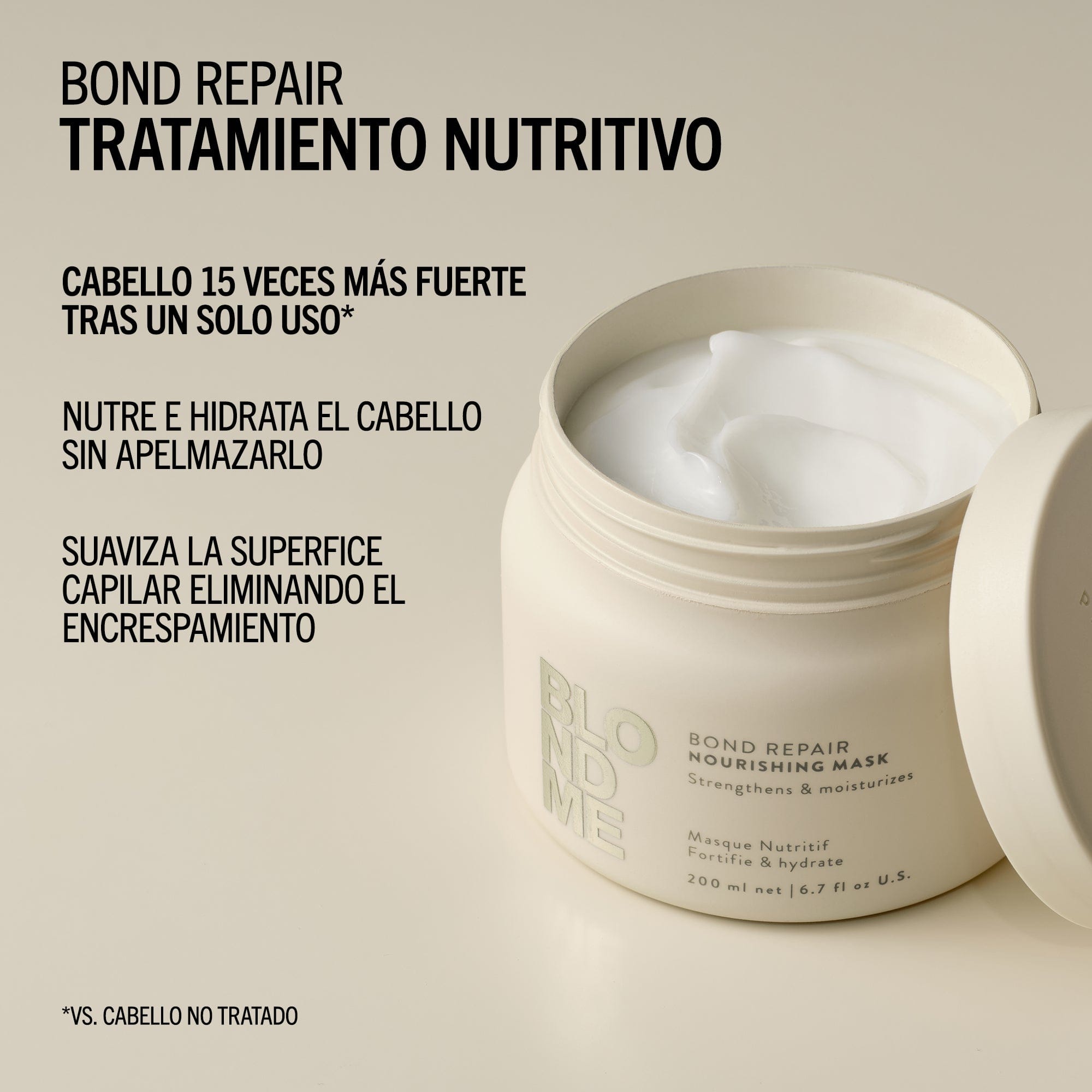 BlondMe Mascarilla Capilar Tratamiento Nutritivo Bond Repair de BLONDME 500ml Roberta Beauty Club Tienda Online Productos de Peluqueria