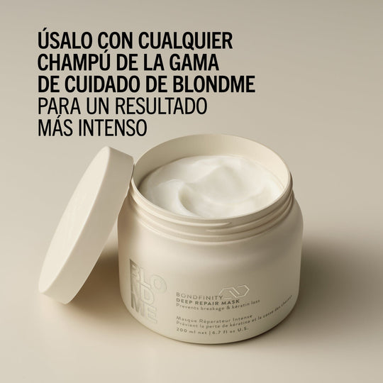 BlondMe Mascarilla Capilar Tratamiento Reparador Intensivo Bondfinity de BLONDME 200ml Roberta Beauty Club Tienda Online Productos de Peluqueria