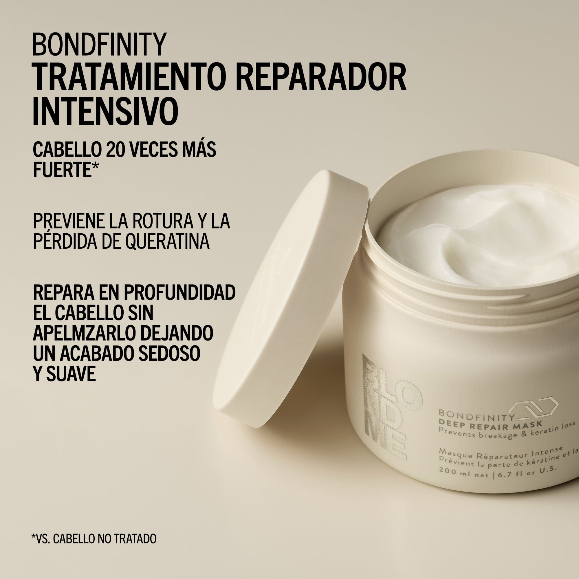 BlondMe Mascarilla Capilar Tratamiento Reparador Intensivo Bondfinity de BLONDME 200ml Roberta Beauty Club Tienda Online Productos de Peluqueria
