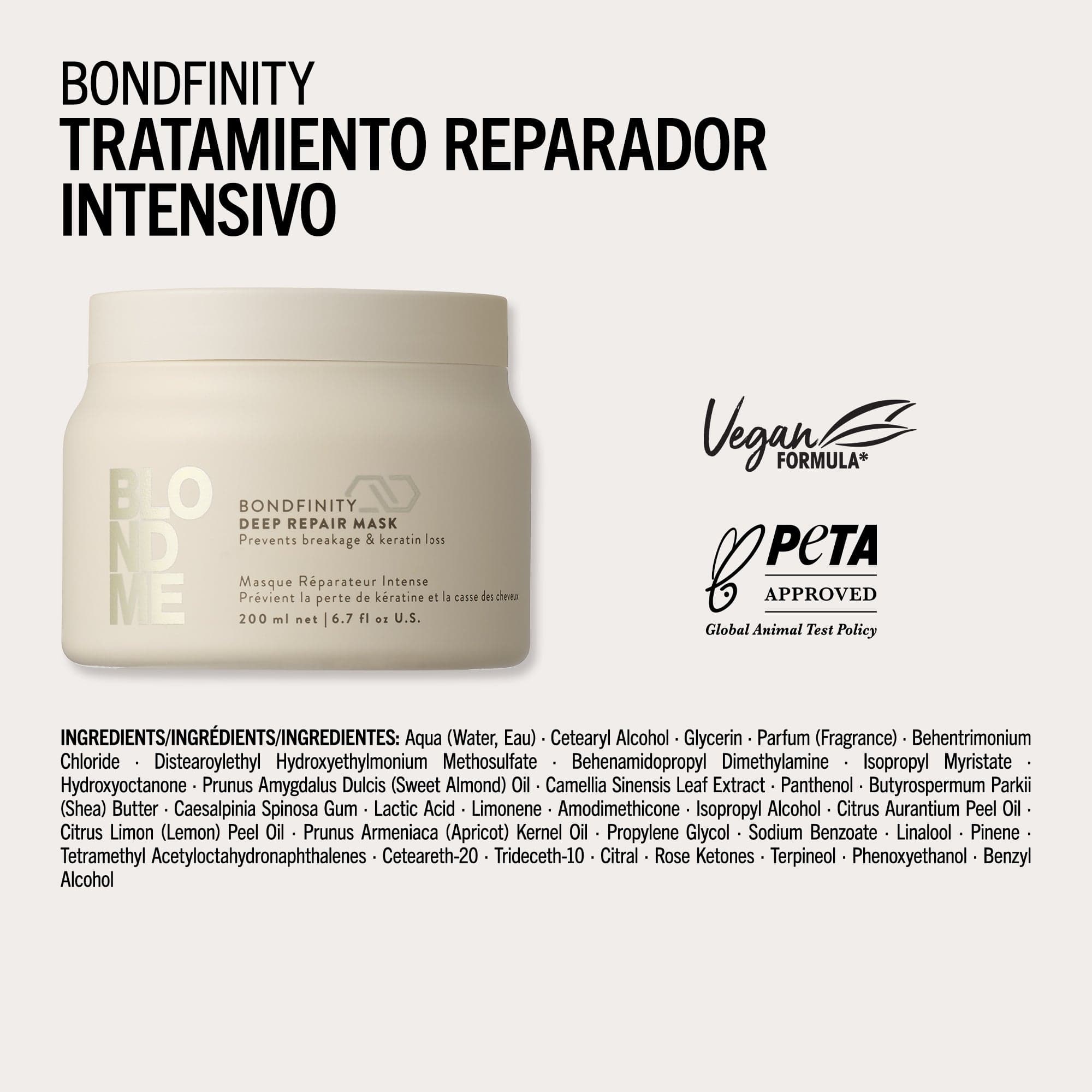 BlondMe Mascarilla Capilar Tratamiento Reparador Intensivo Bondfinity de BLONDME 200ml Roberta Beauty Club Tienda Online Productos de Peluqueria