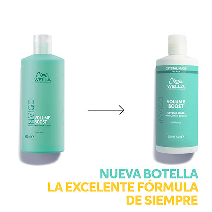 Invigo Mascarilla Capilar Wella Invigo - Mascarilla Cristalina VOLUME BOOST cabello fino y sin volumen 500 ml Roberta Beauty Club Tienda Online Productos de Peluqueria