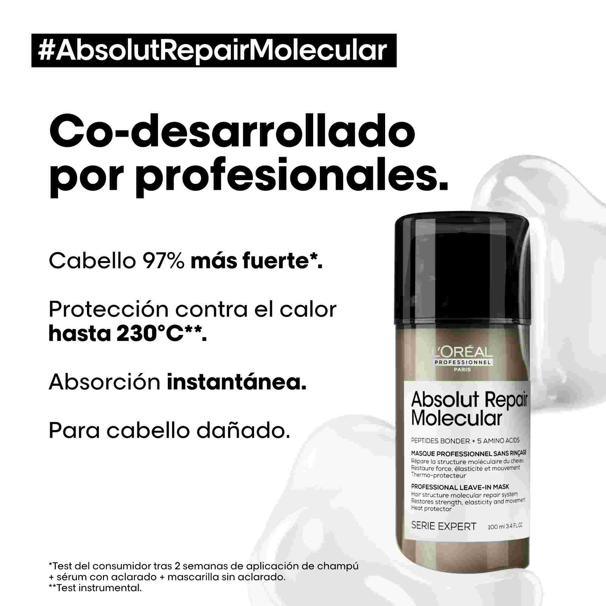 L'Oréal Professionnel Mascarilla Capilar Absolut Repair Molecular Mascarilla Leave in Roberta Beauty Club Tienda Online Productos de Peluqueria