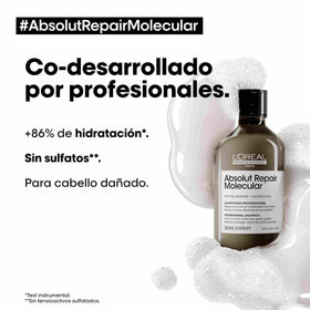 L'Oréal Professionnel Shampoo Absolut Repair Molecular Champú Sin Sulfatos 300 ML Roberta Beauty Club Tienda Online Productos de Peluqueria