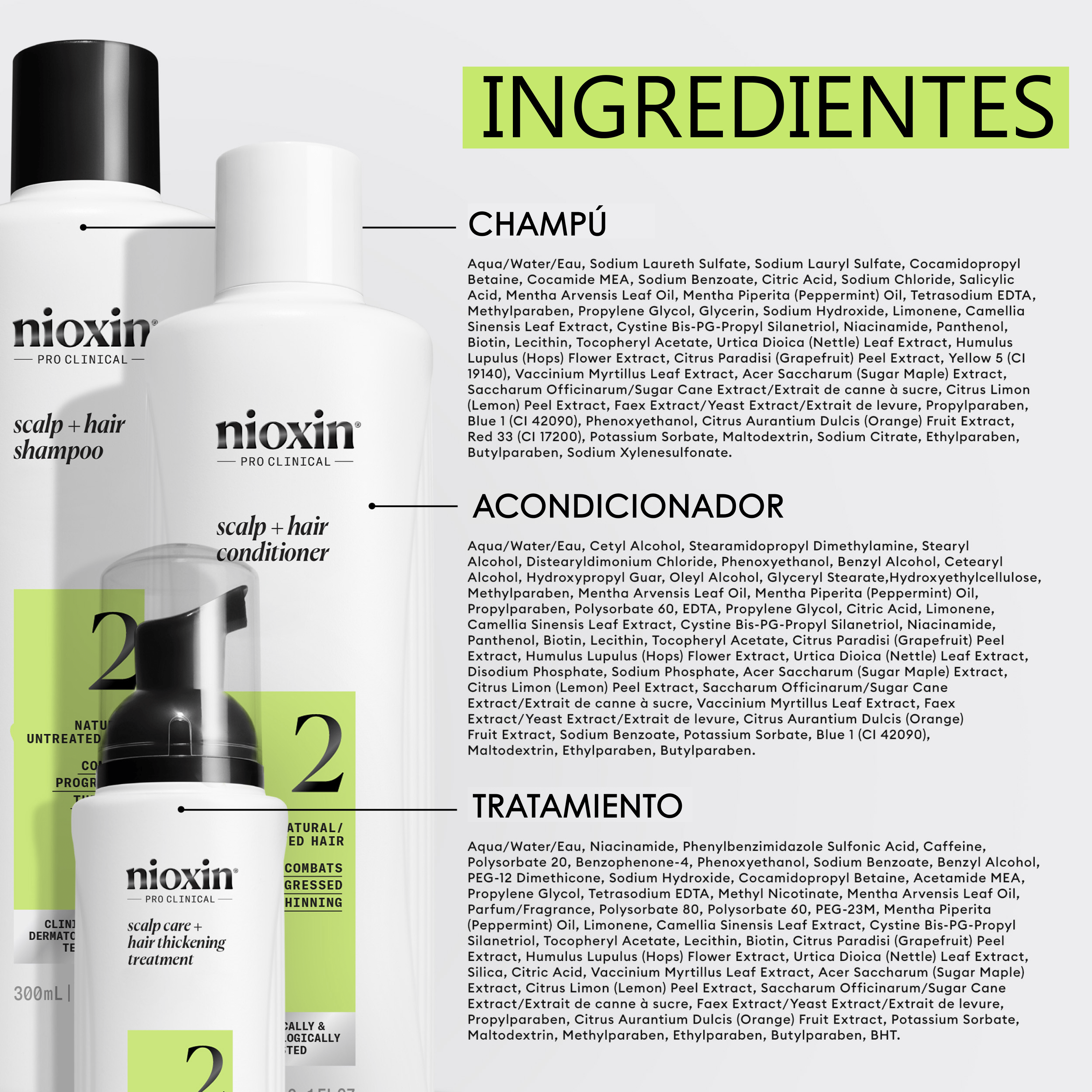 Nioxin Tratamiento SYSTEM Kit 2 Champú 150ml + Acondicionador 150ml + Tratamiento 50ml Roberta Beauty Club Tienda Online Productos de Peluqueria