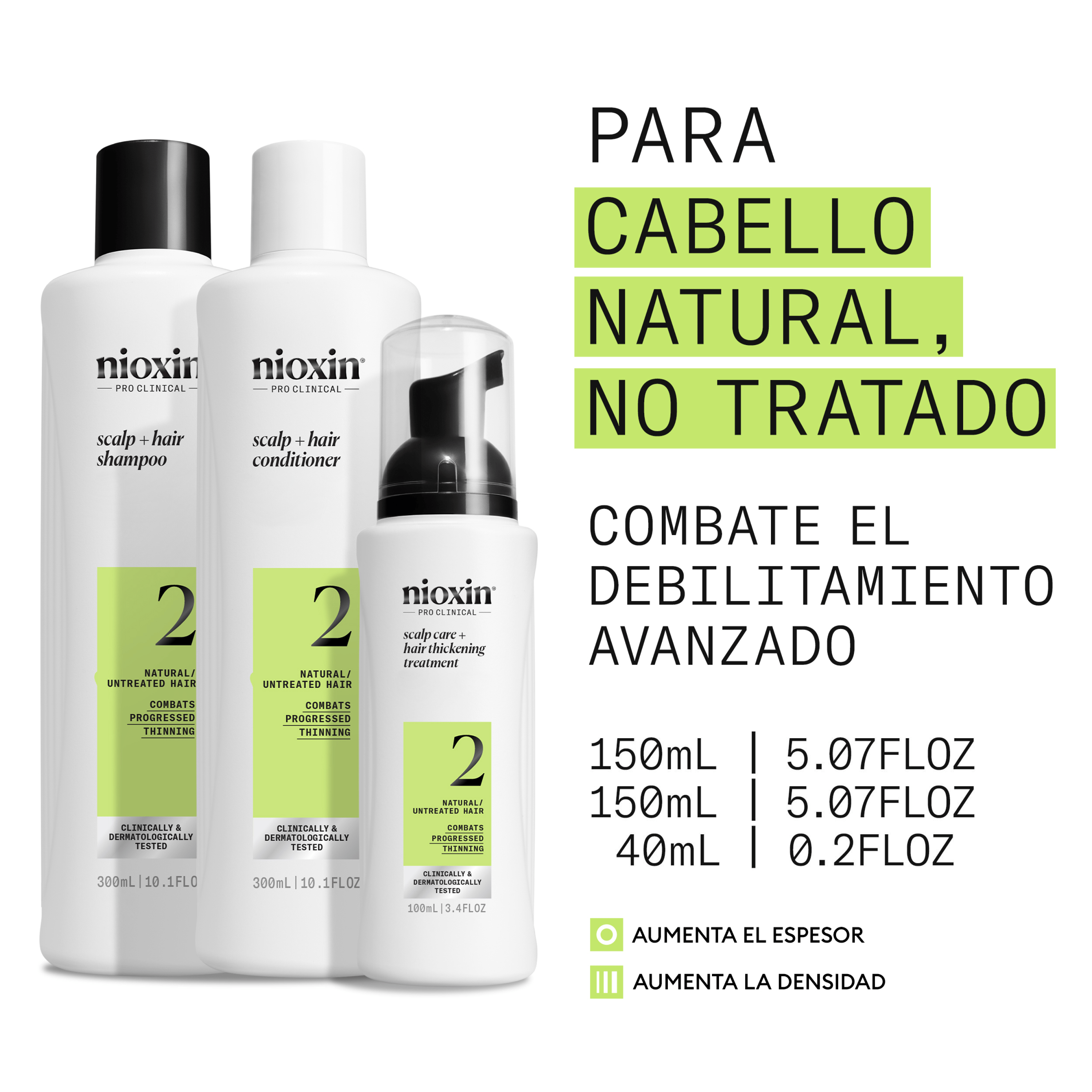 Nioxin Tratamiento SYSTEM Kit 2 Champú 150ml + Acondicionador 150ml + Tratamiento 50ml Roberta Beauty Club Tienda Online Productos de Peluqueria