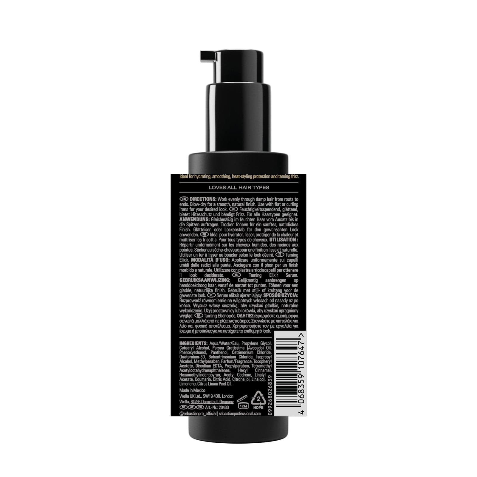 Sebastian Sérum Sebastian Professional Taming Elixir Sérum 140ml Roberta Beauty Club Tienda Online Productos de Peluqueria