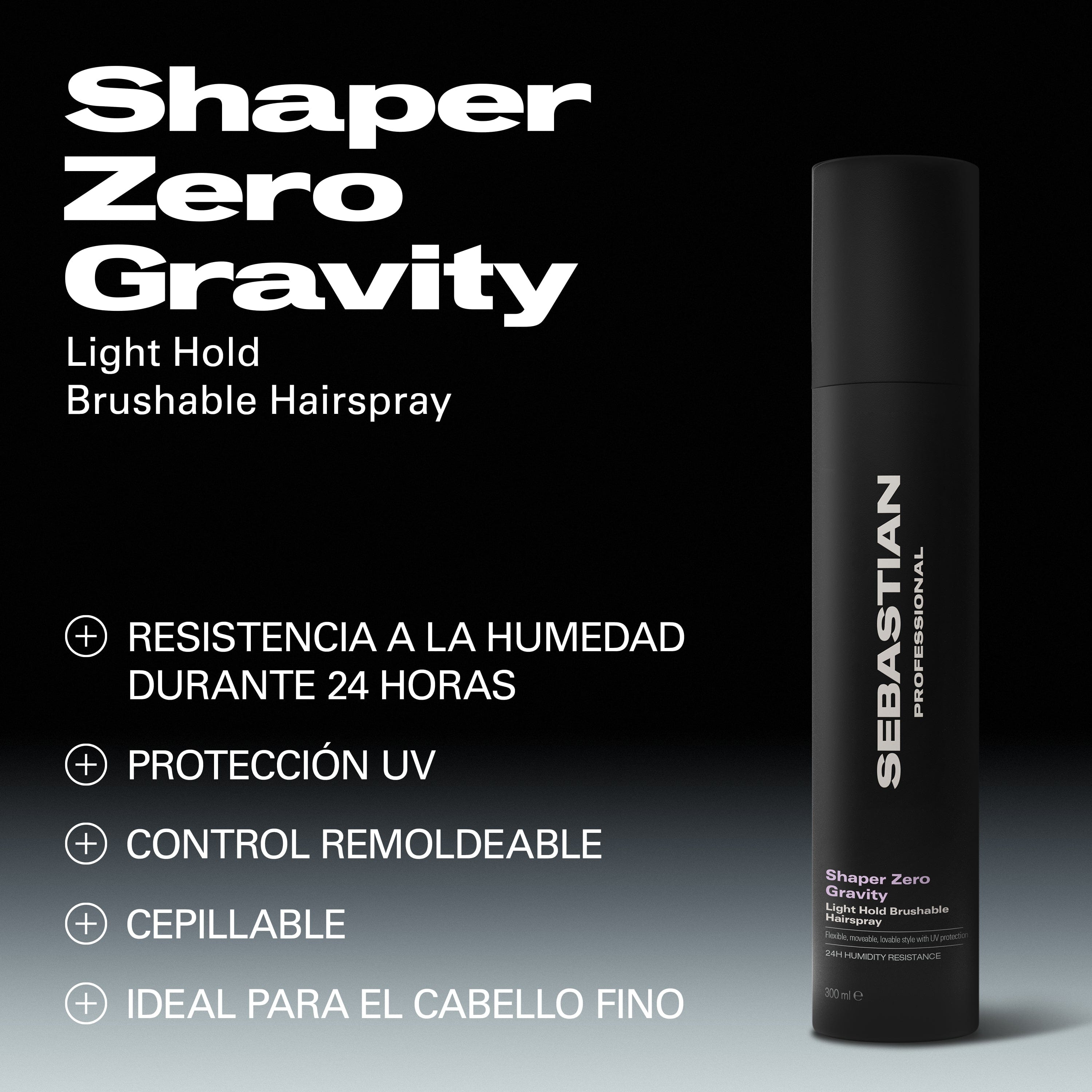 Sebastian Styling Sebastian Professional Shaper Zero Gravity Laca Fijación Suave 300ml Roberta Beauty Club Tienda Online Productos de Peluqueria