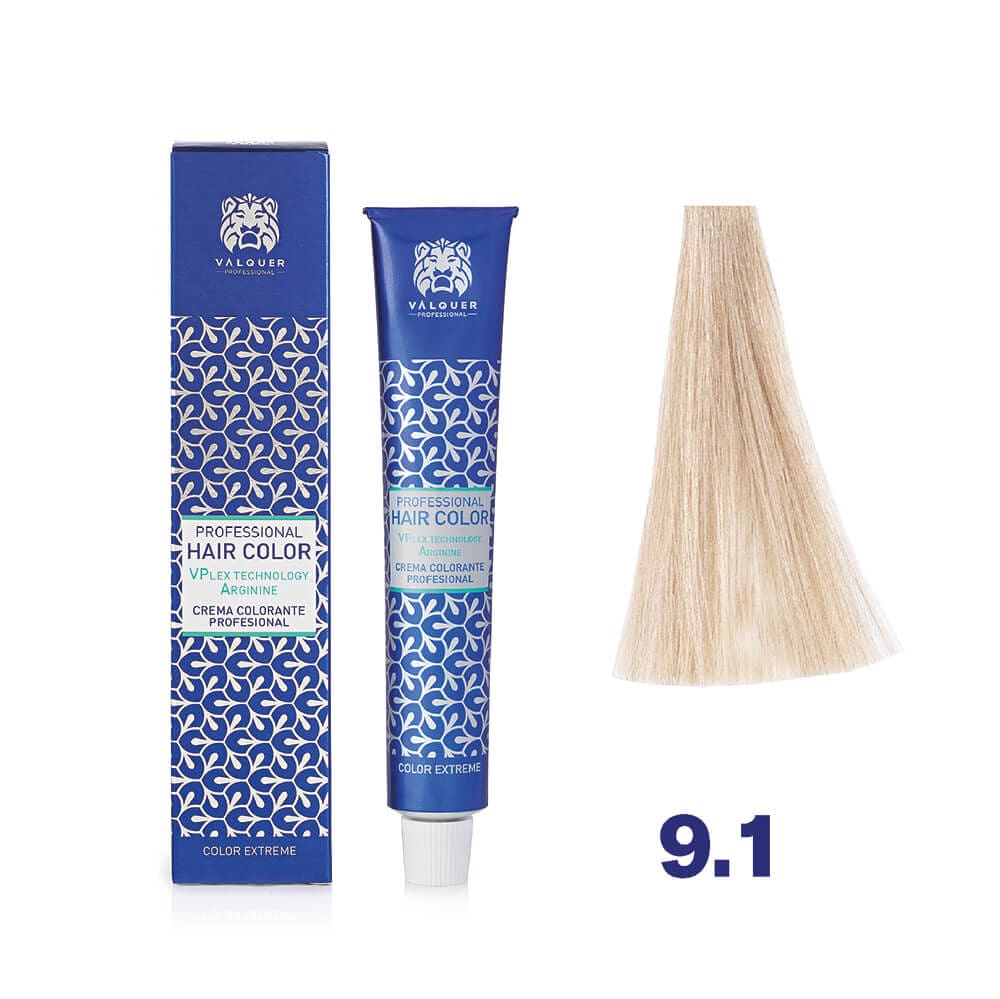 Valquer Tinte VALQUER 9.1 RUBIO MUY CLARO CENIZA CREMA COLORANTE 60 ML Roberta Beauty Club Tienda Online Productos de Peluqueria