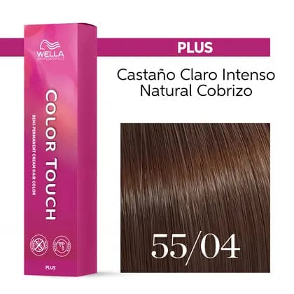 Wella Tinte Color Touch Plus 55/04 Castaño Claro Intenso Natural Cobrizo-60ML Roberta Beauty Club Tienda Online Productos de Peluqueria